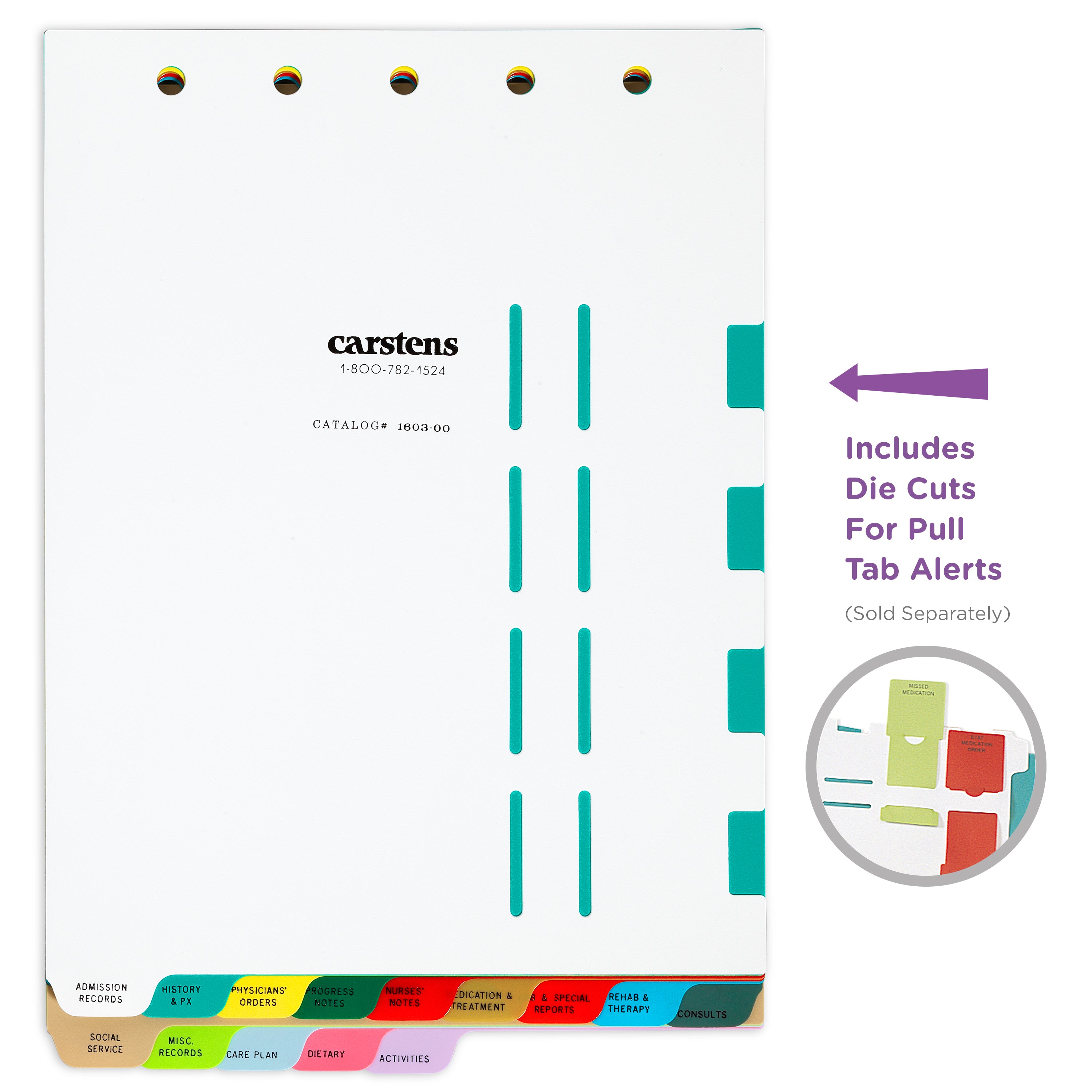 Heavy Duty Plastic Long Term Care Divider Sets for Top Opening Binders