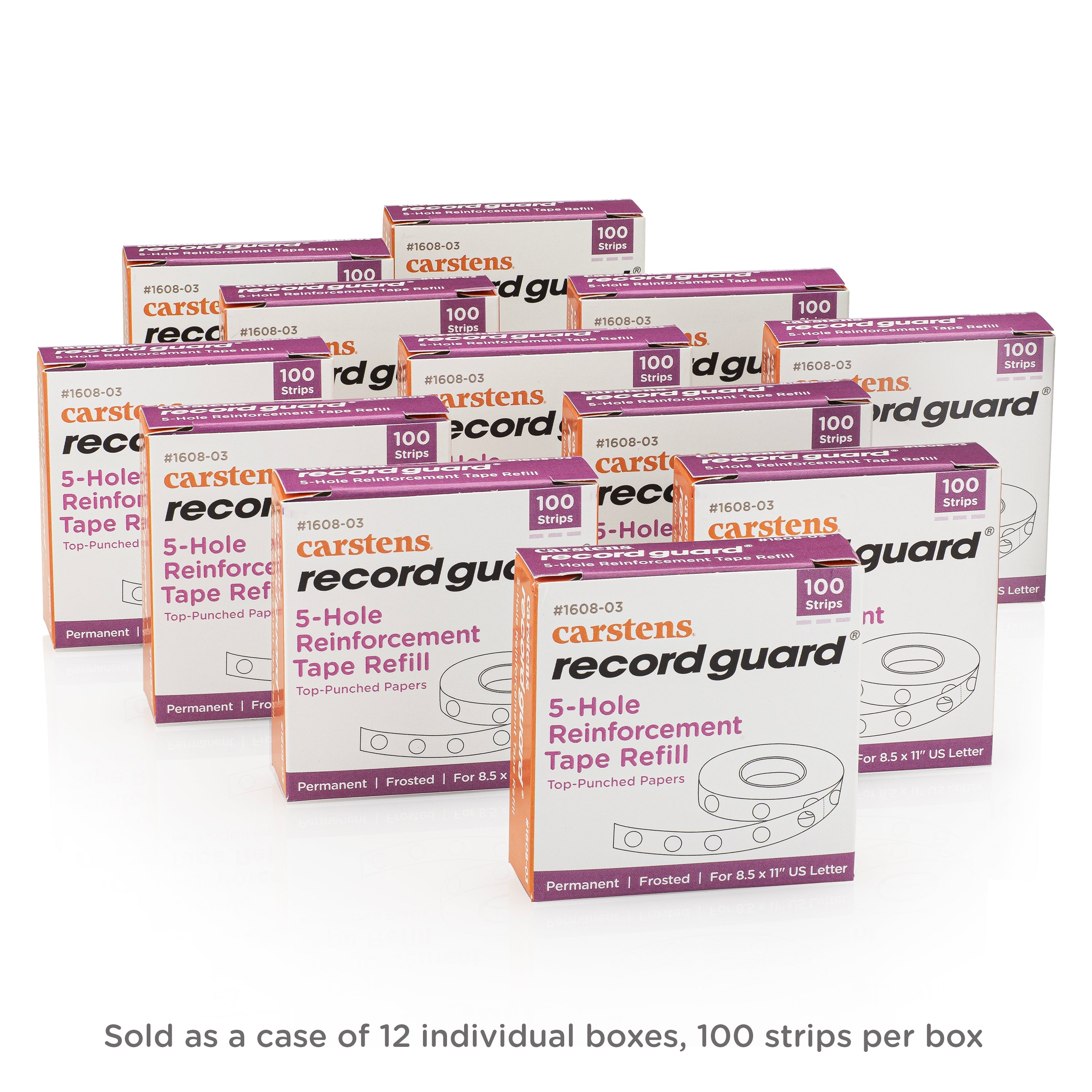 Record Guard® Hole Punch Reinforcements, Top Hole, Case of 12 Boxes