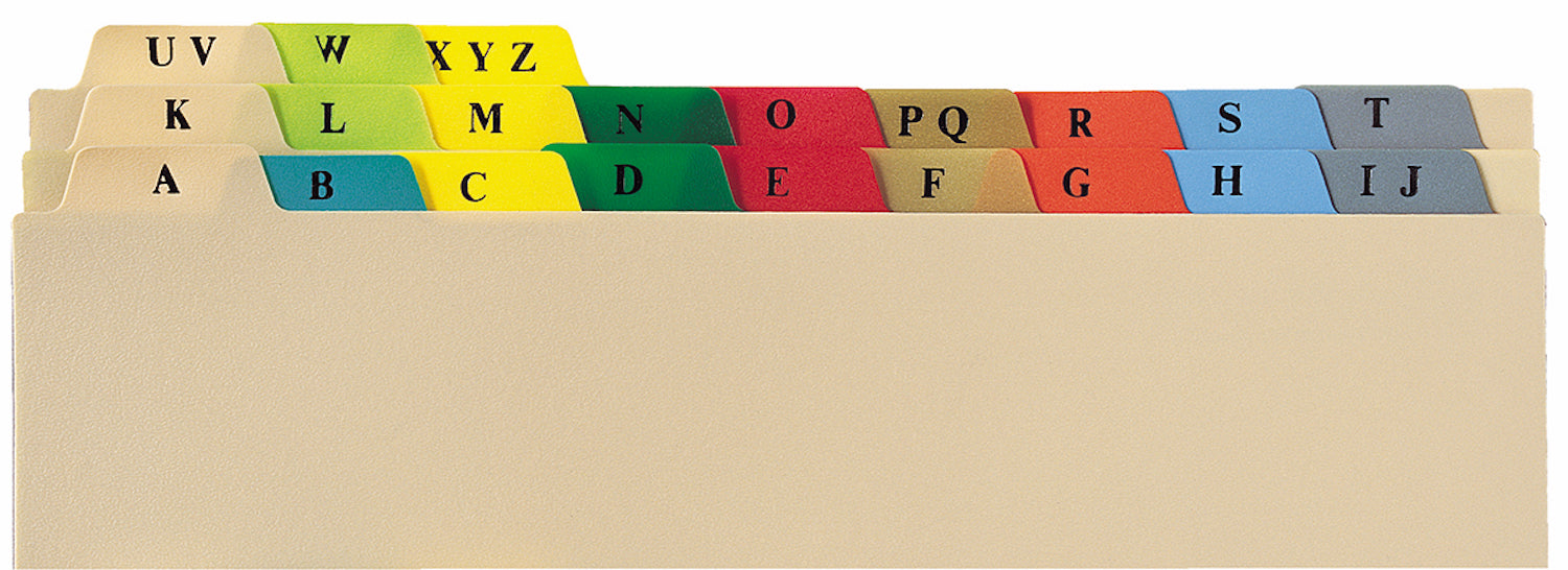 Heavy Duty Plastic Alphabet Divider Sets for Side Opening Binders