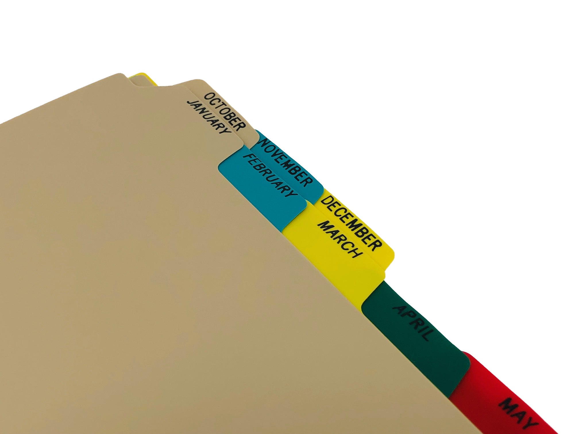 Heavy Duty Plastic Monthly Divider Sets for Side Opening Binders