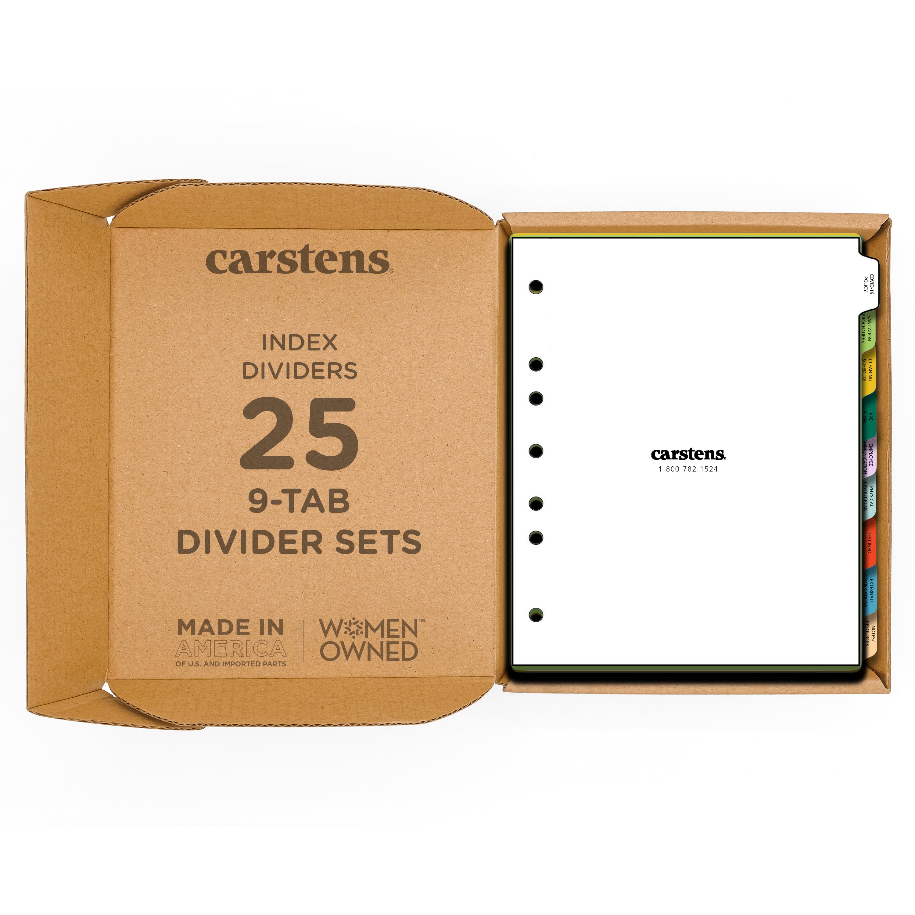 Heavy Duty Plastic COVID-19 Divider Sets for Organizing Policies & Procedures, Side Opening