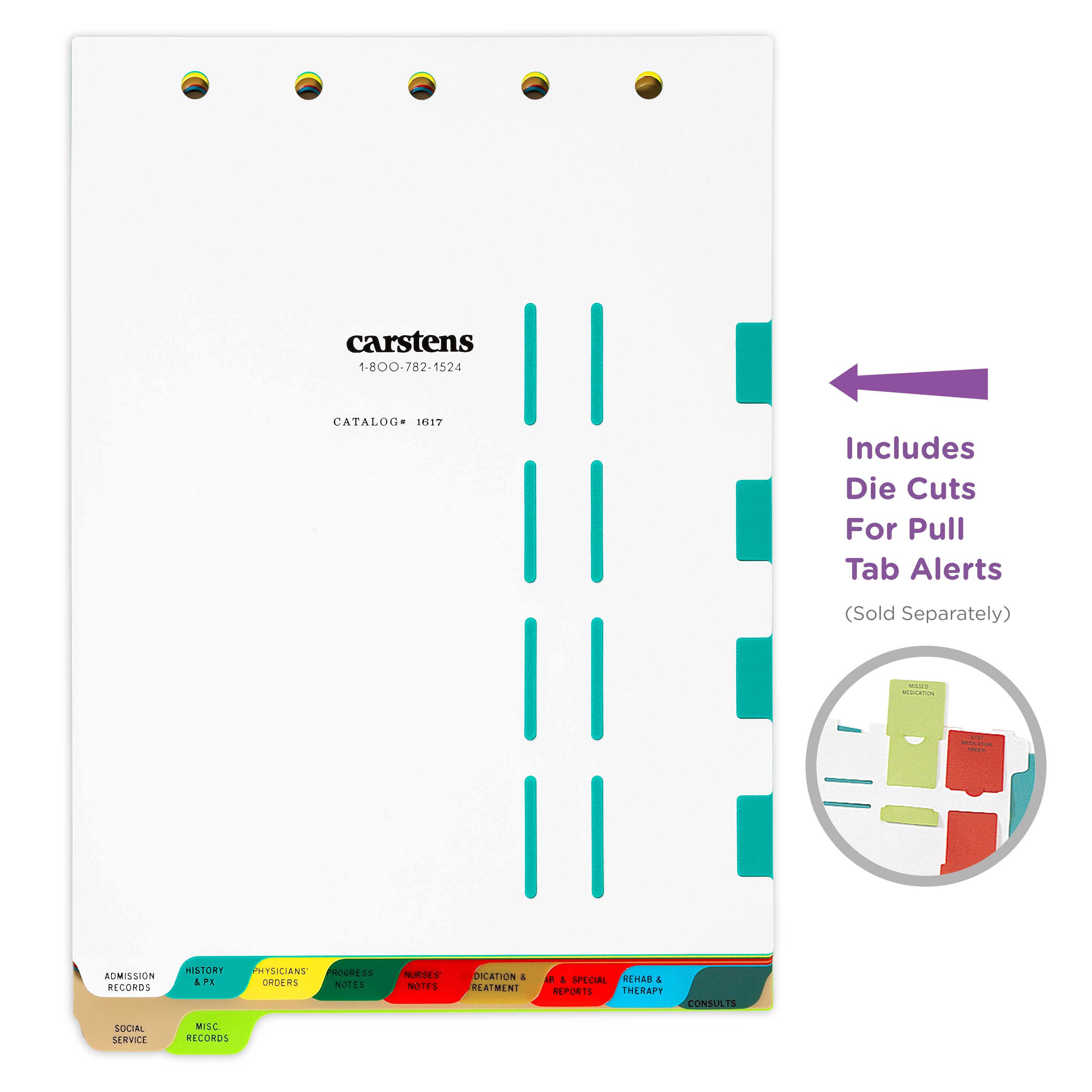 Heavy Duty Plastic Long Term Care Divider Sets for Top Opening Binders