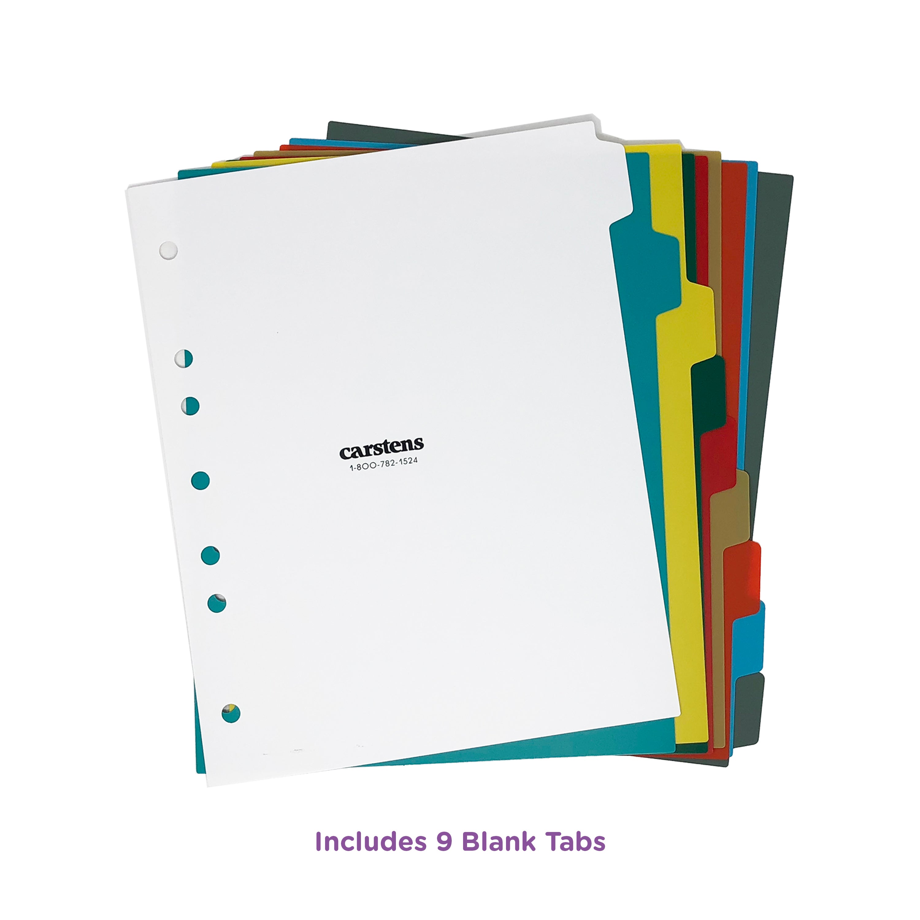 Heavy Duty Plastic Blank Divider Sets for Side Opening Binders, Multi-Color