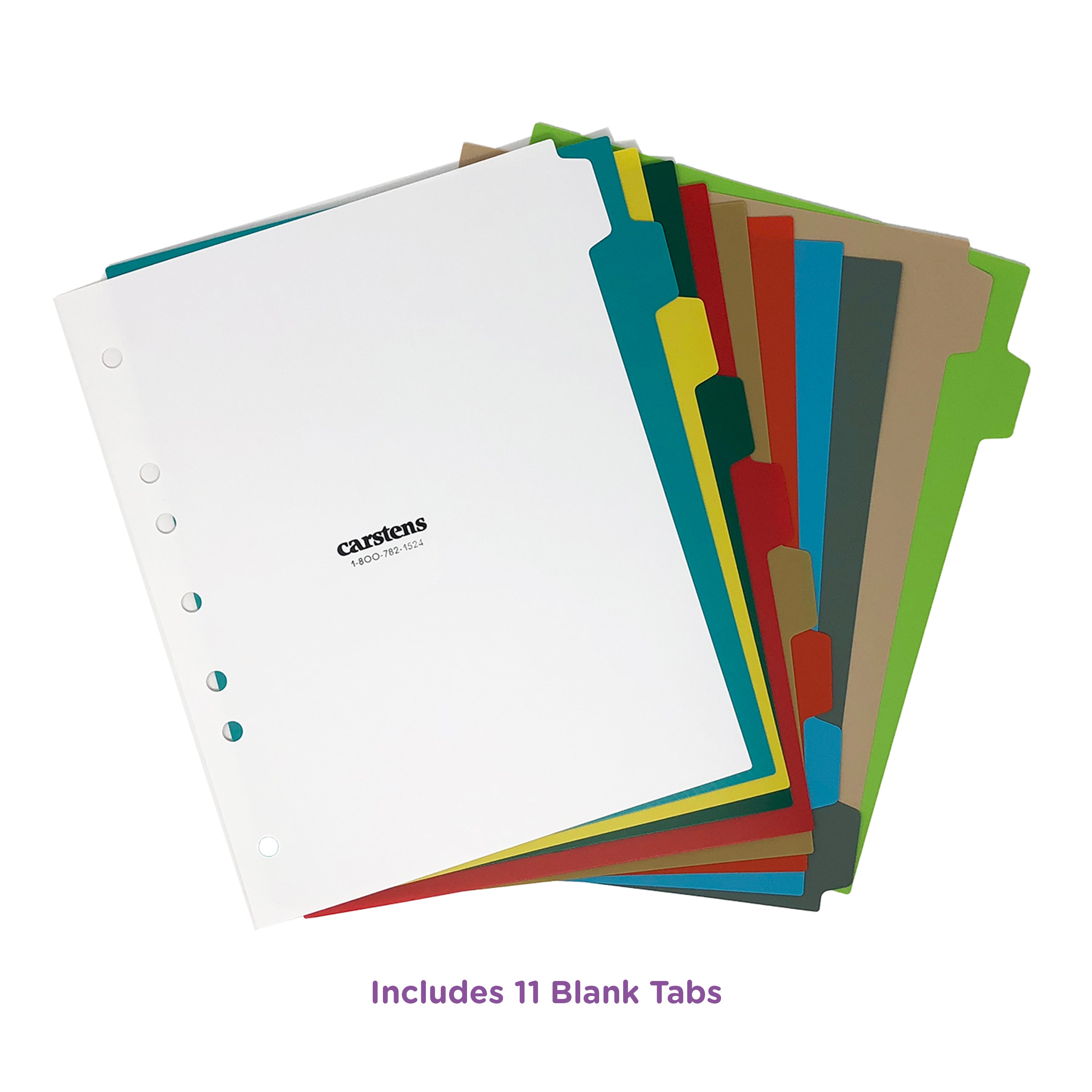 Heavy Duty Plastic Blank Divider Sets for Side Opening Binders, Multi-Color