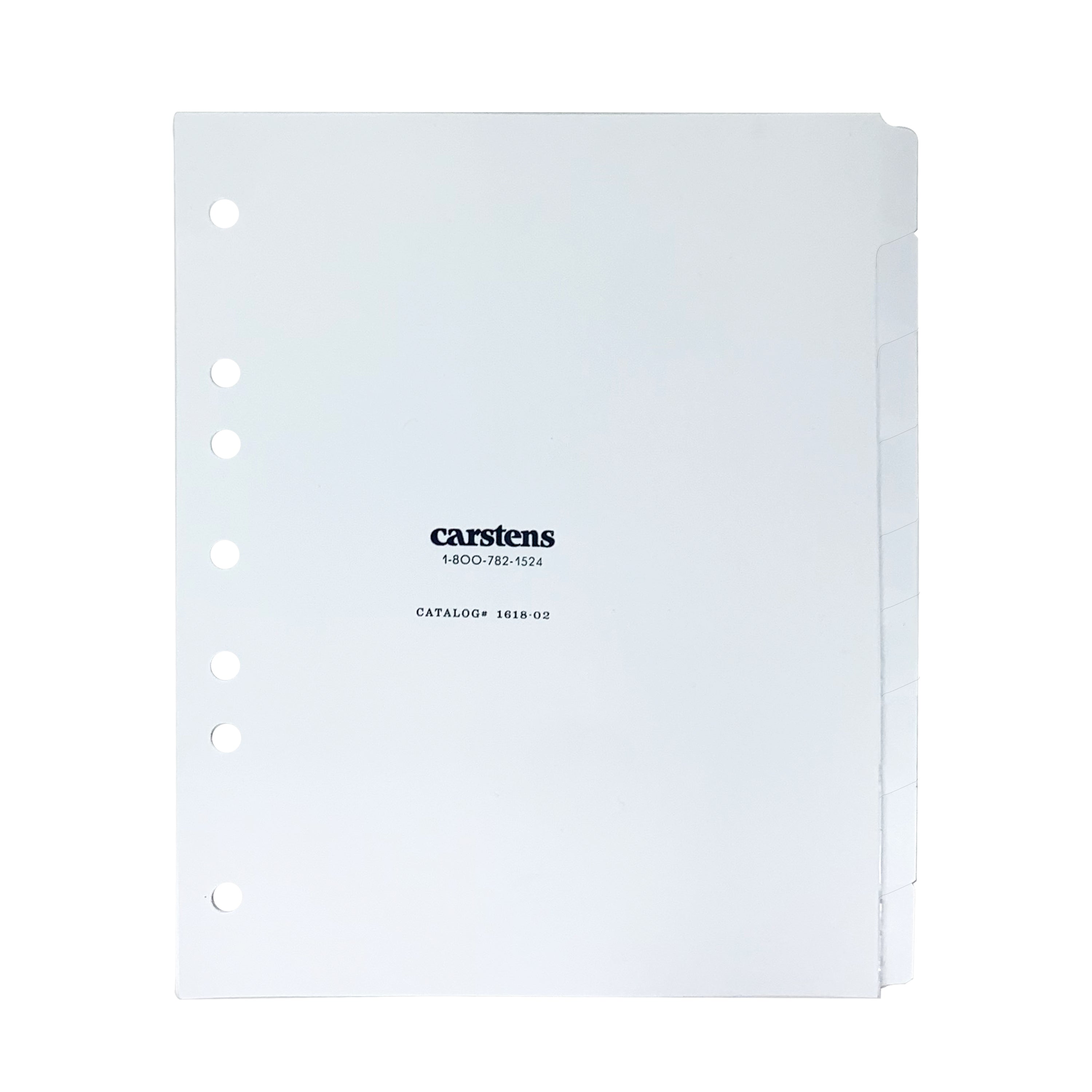 Heavy Duty Plastic Blank Divider Sets for Side Opening Binders, White