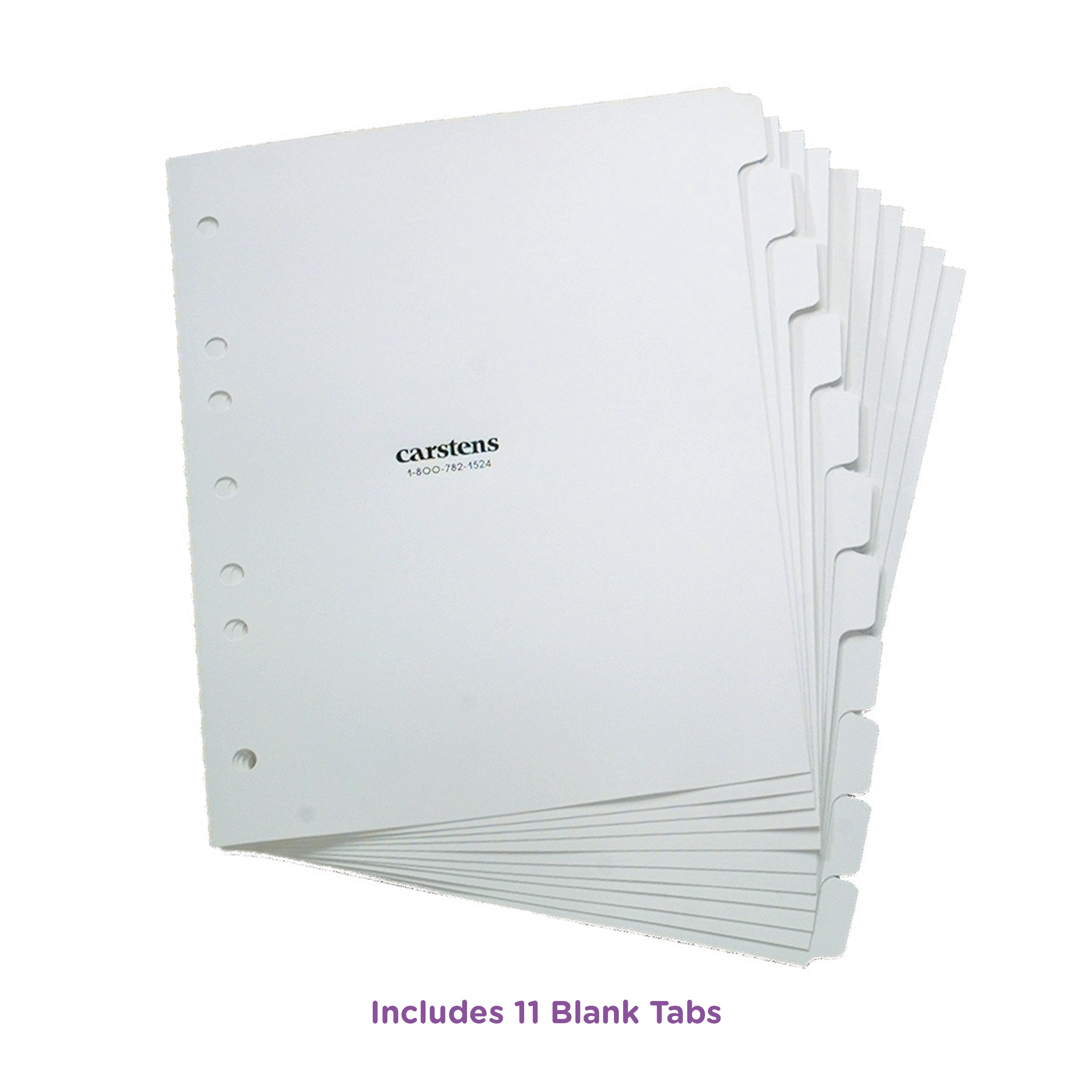 Heavy Duty Plastic Blank Divider Sets for Side Opening Binders, White