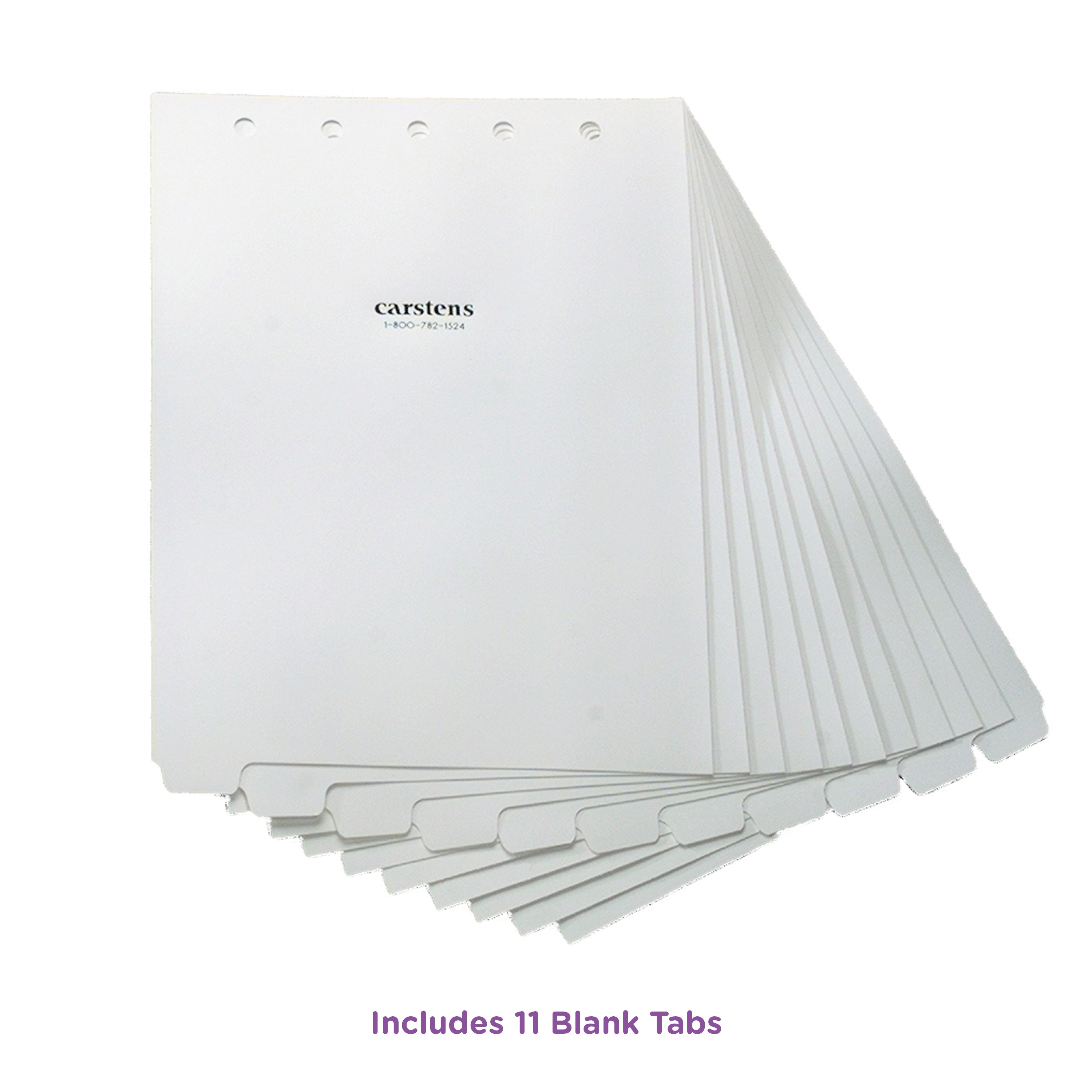 Heavy Duty Plastic Blank Divider Sets for Top Opening Binders, White