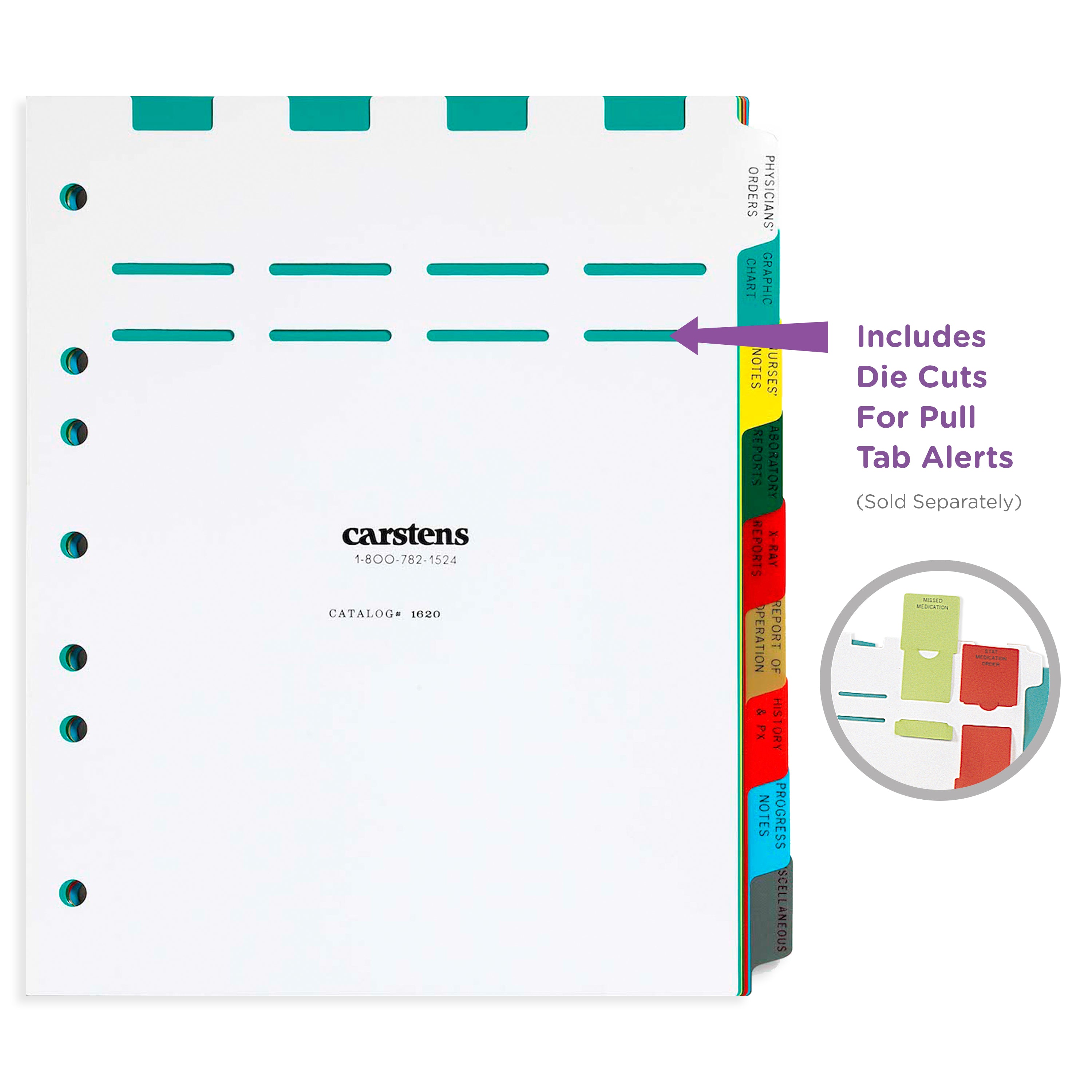 Heavy Duty Plastic Hospital Divider Sets for Side Opening Binders