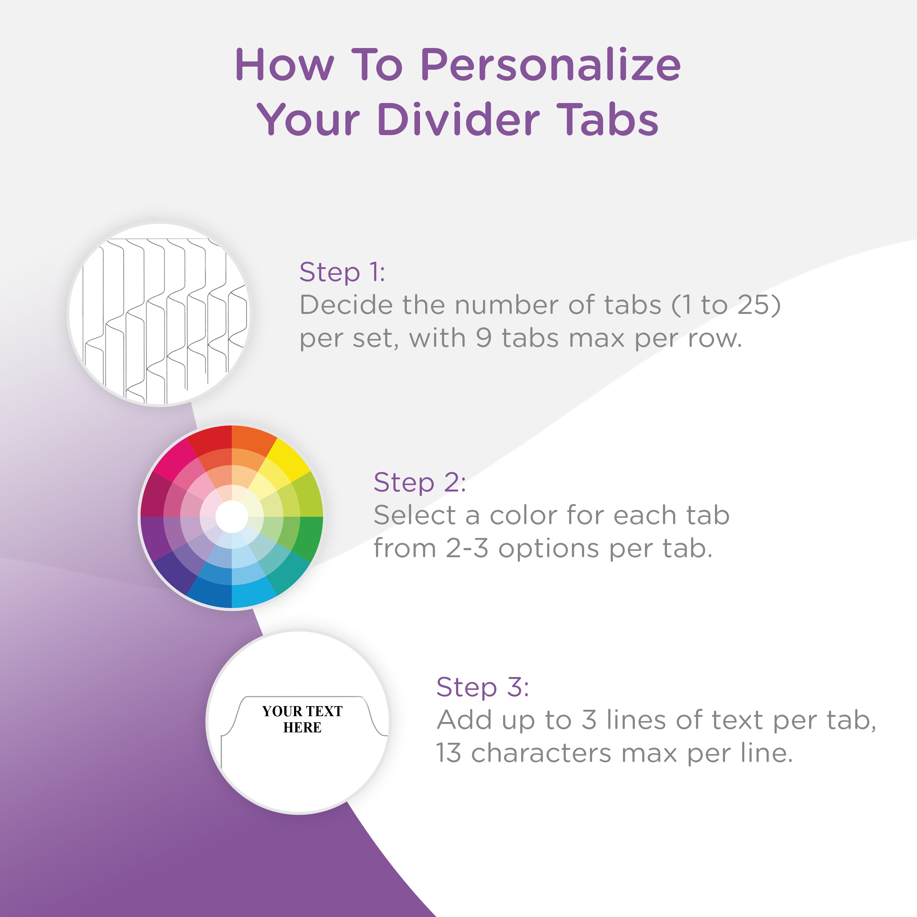Custom Self-Titled Plastic Divider Sets, Side-Opening