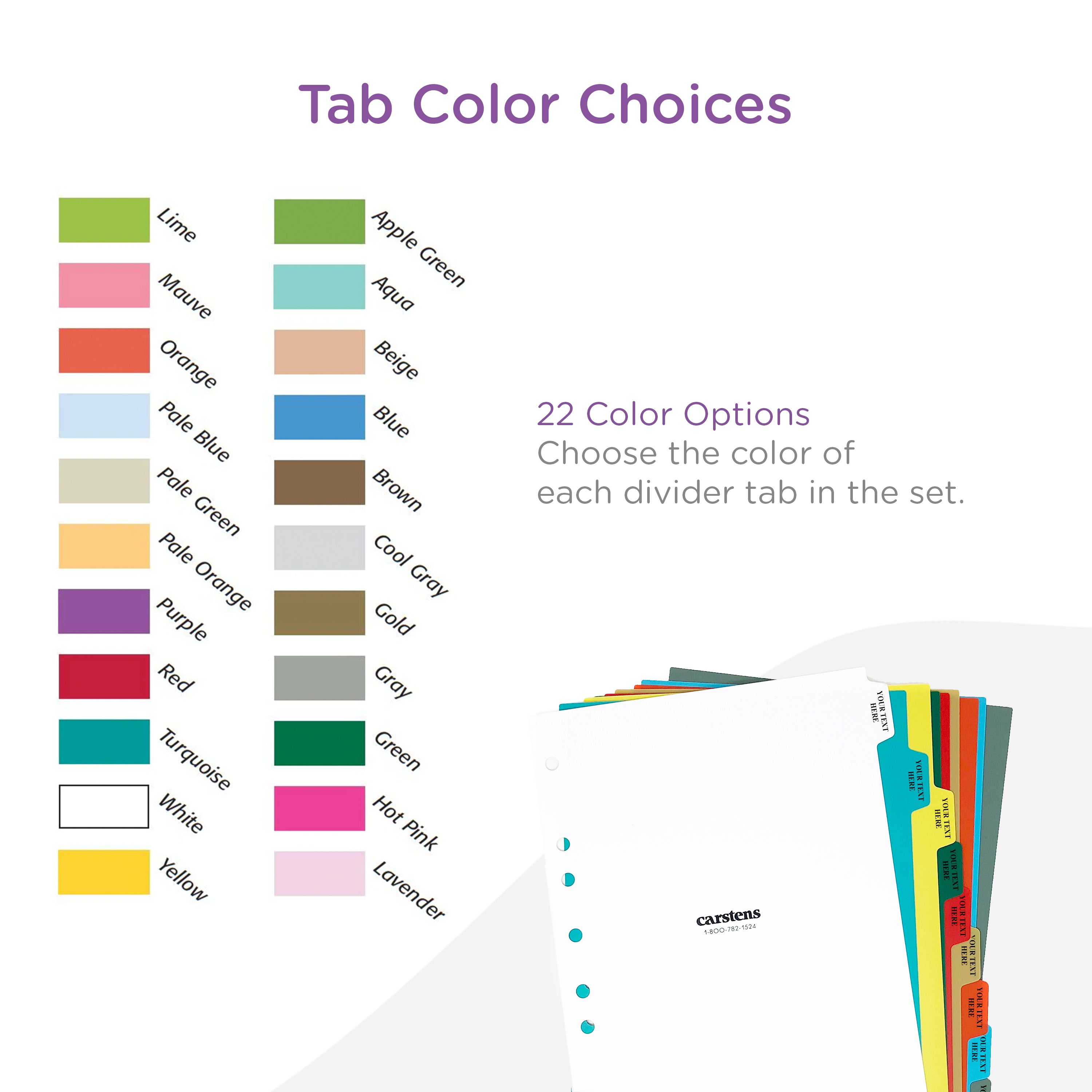 Entirely Custom Plastic Divider Sets, Side Opening