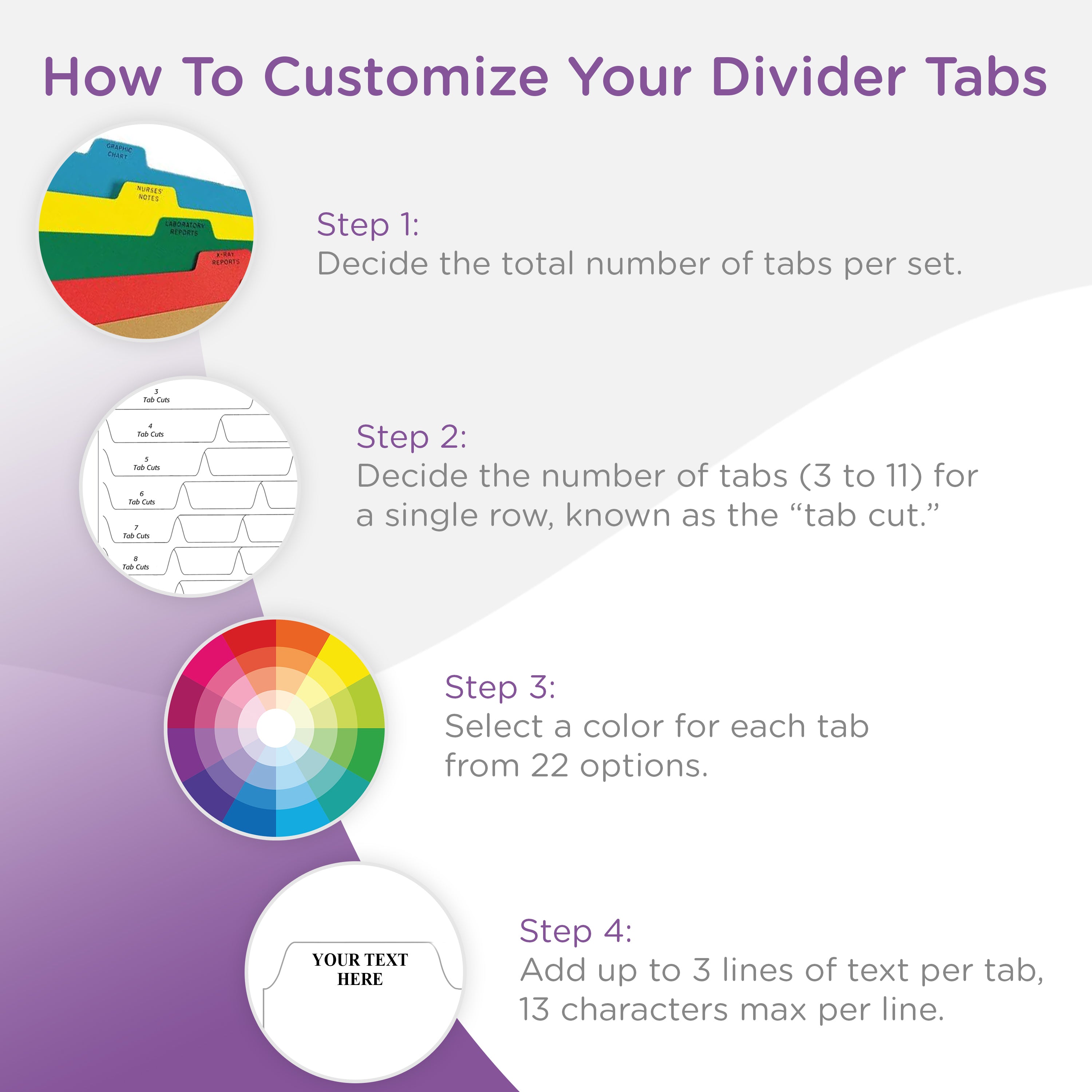 Entirely Custom Plastic Index Divider Sets, Top-Opening