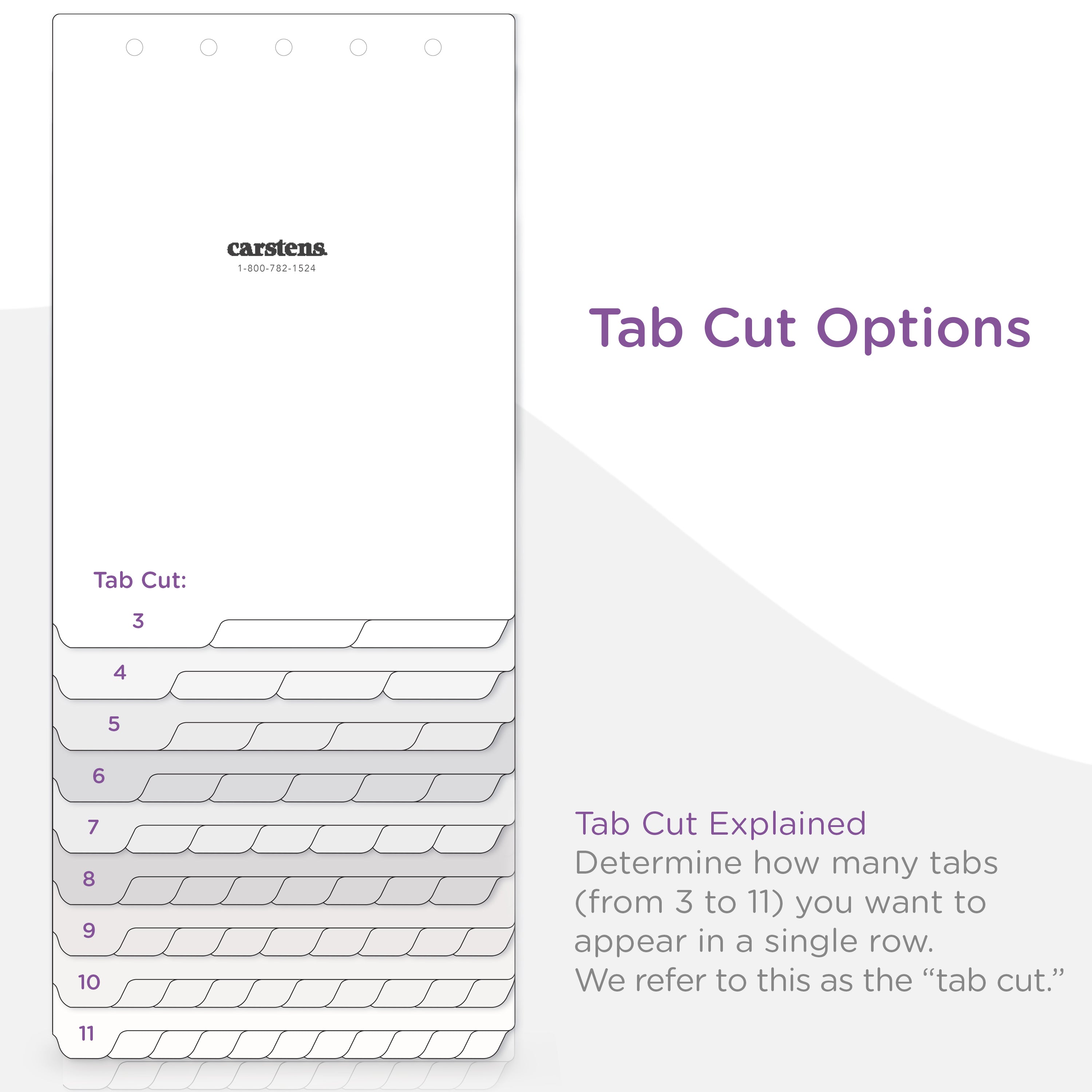 Entirely Custom Plastic Index Divider Sets, Top-Opening