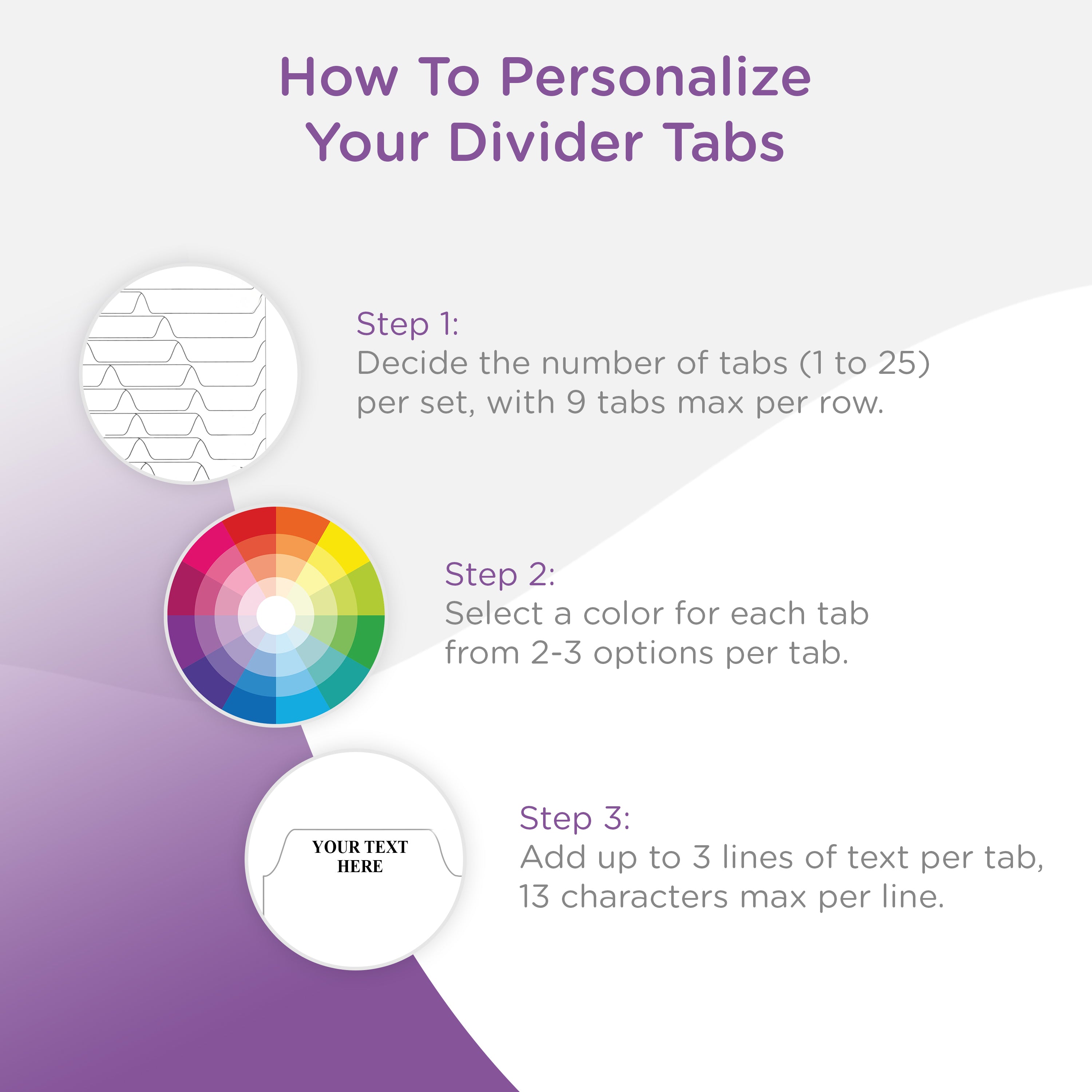 Custom Self-Titled Plastic Index Divider Sets, Top-Opening