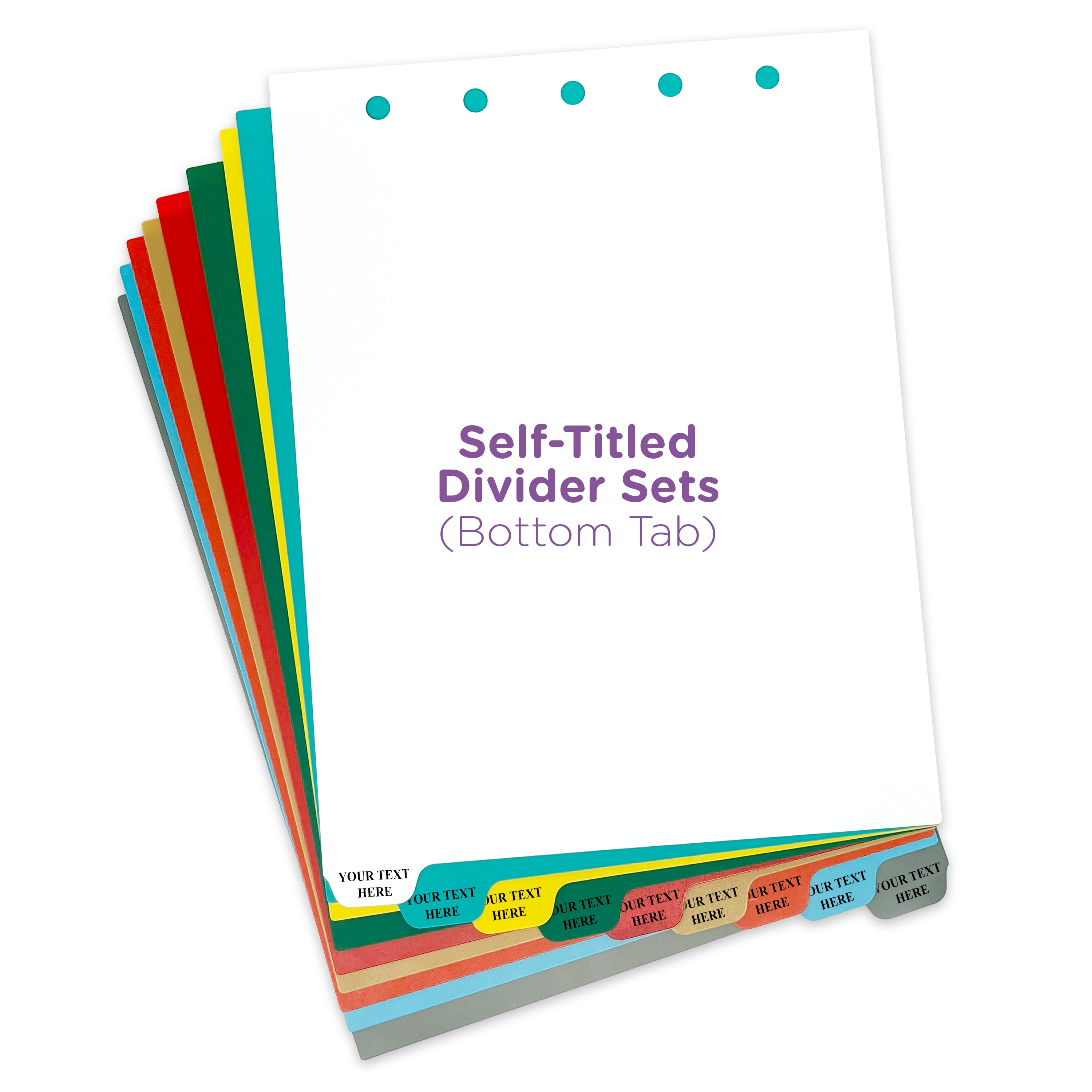 Custom Self-Titled Plastic Index Divider Sets, Top-Opening