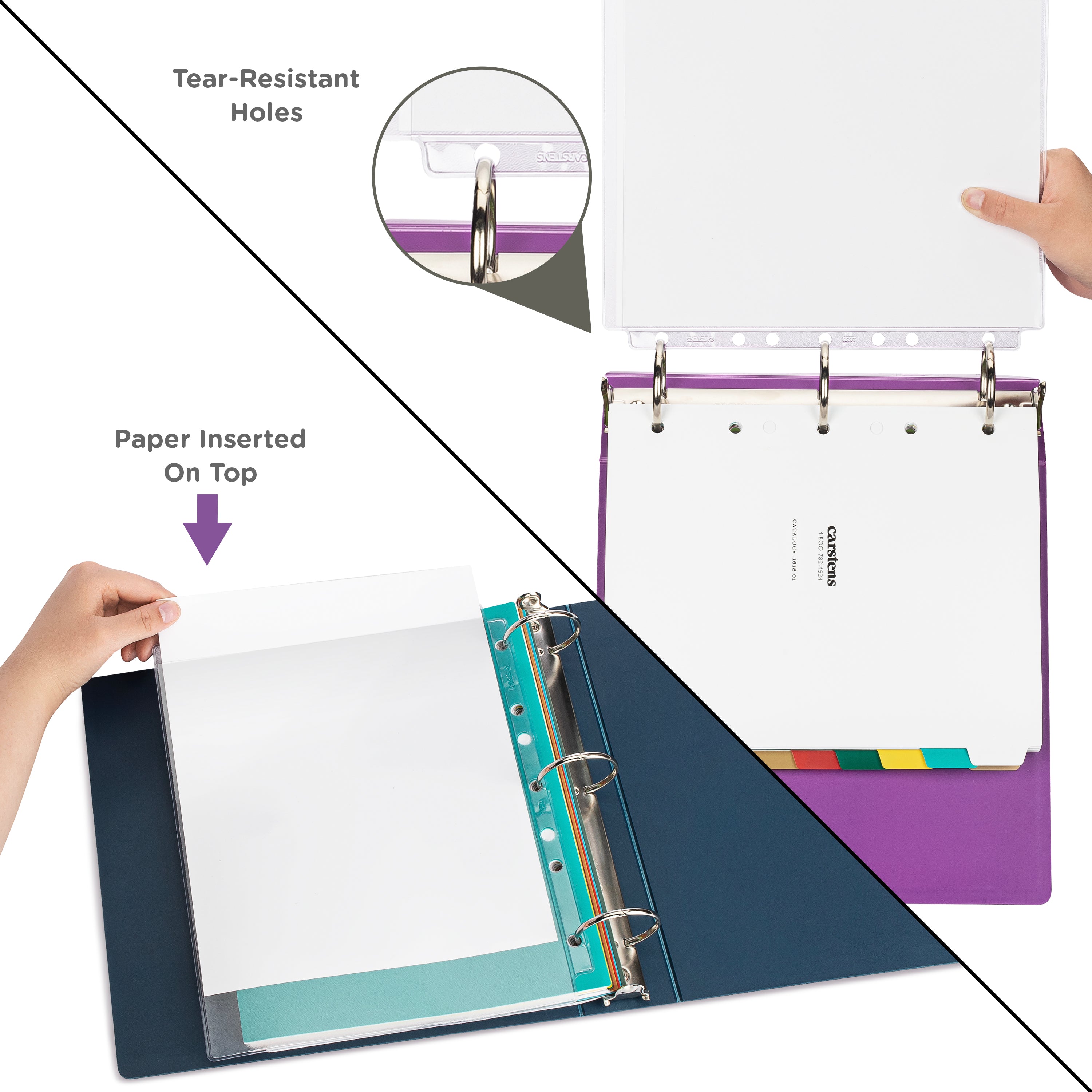 Clear Sheet Protectors for Side Opening Ring Binders, Top Loading