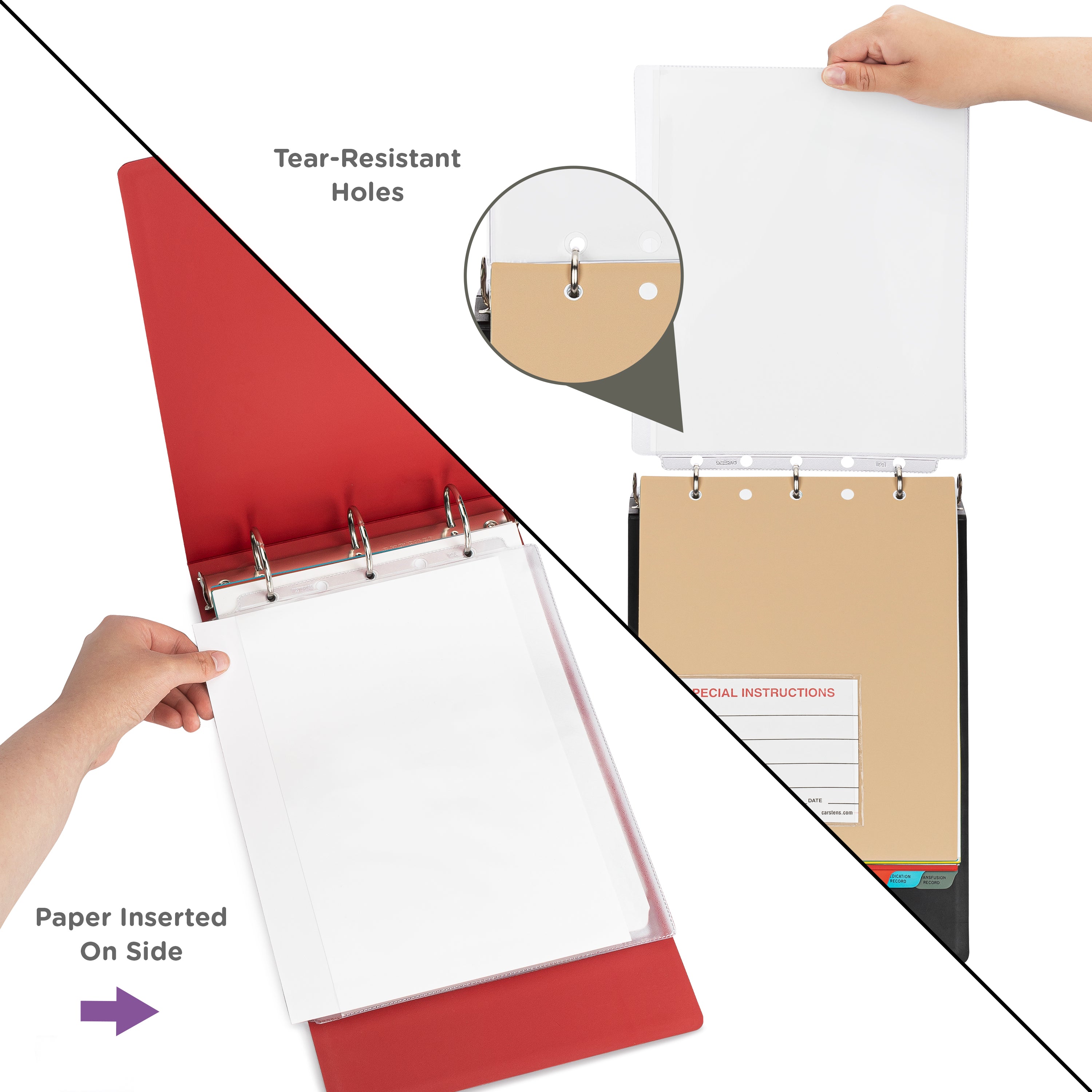Clear Sheet Protectors for Top Opening Ring Binders, Side Loading