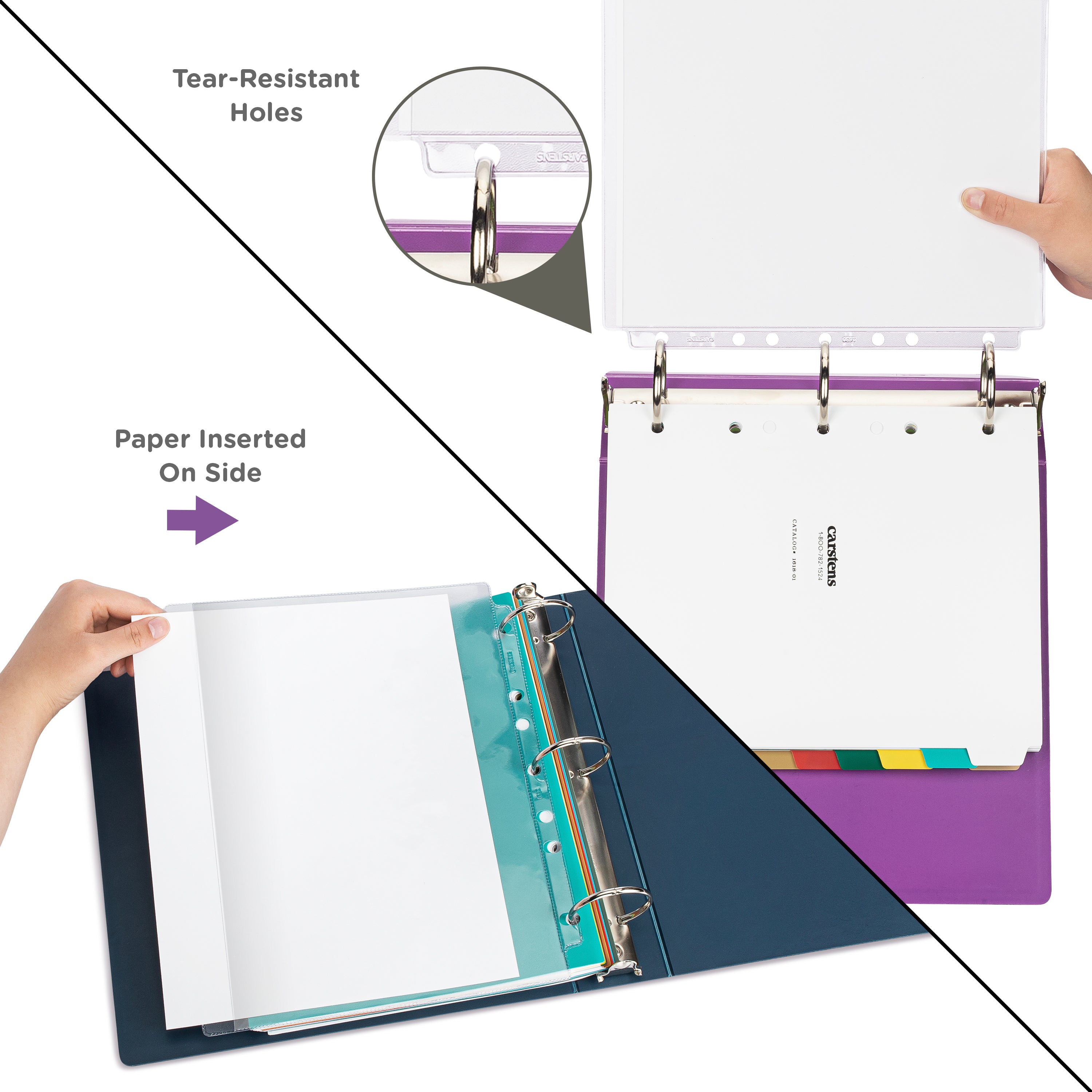 Clear Sheet Protectors for Side Opening Ring Binders, Side Loading