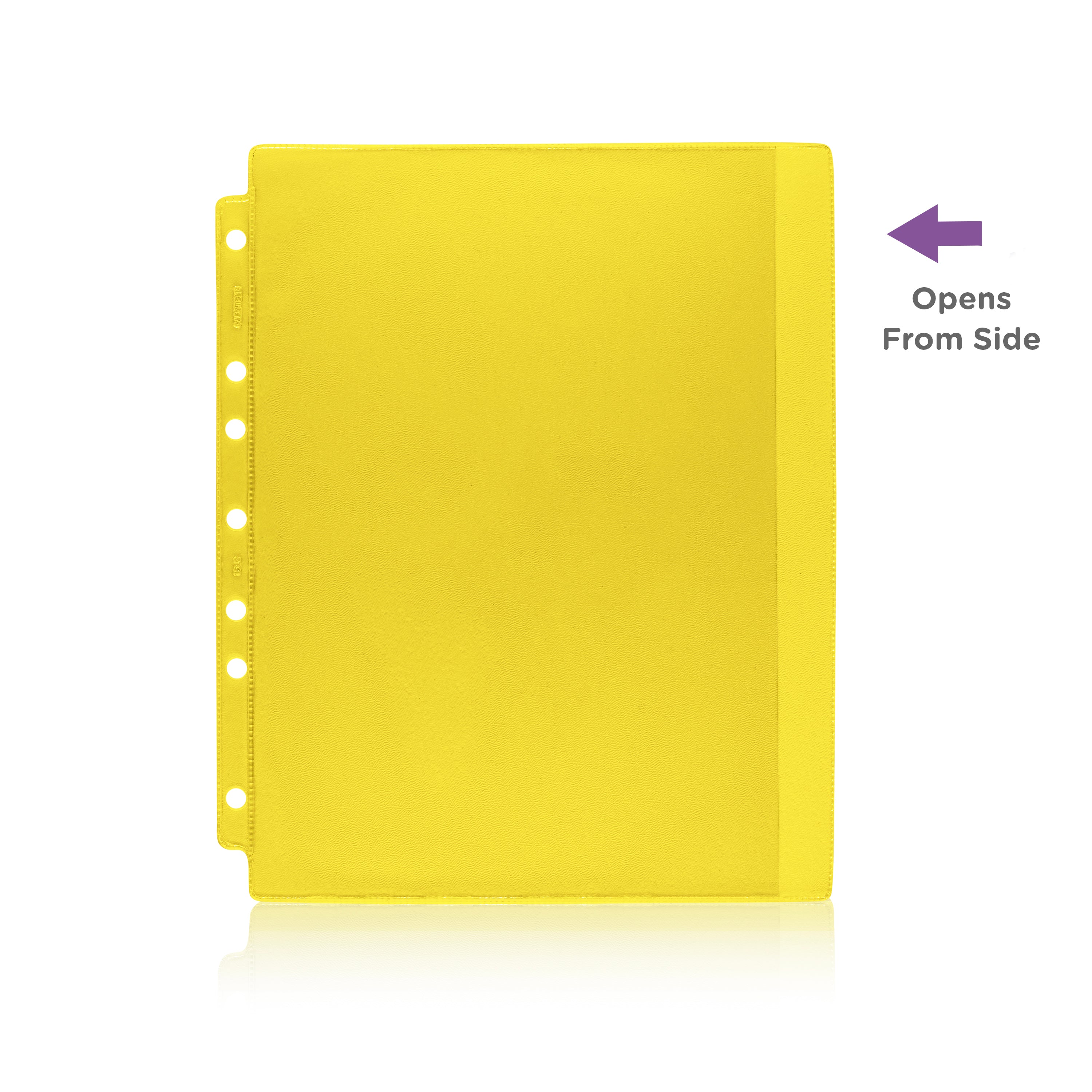 Yellow Tinted Sheet Protectors for Side Opening Ring Binders, Side Loading