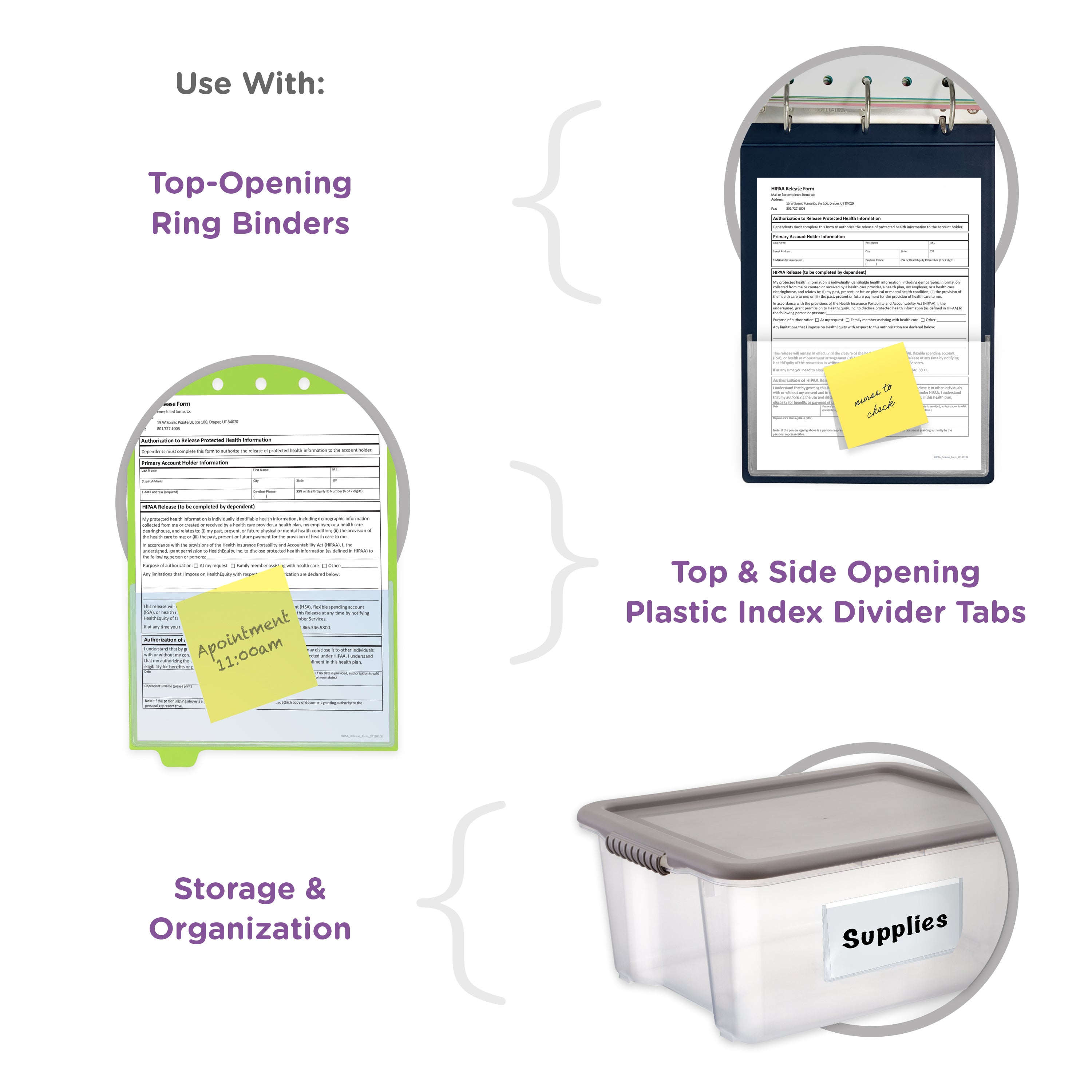 Small Adhesive Binder Pockets