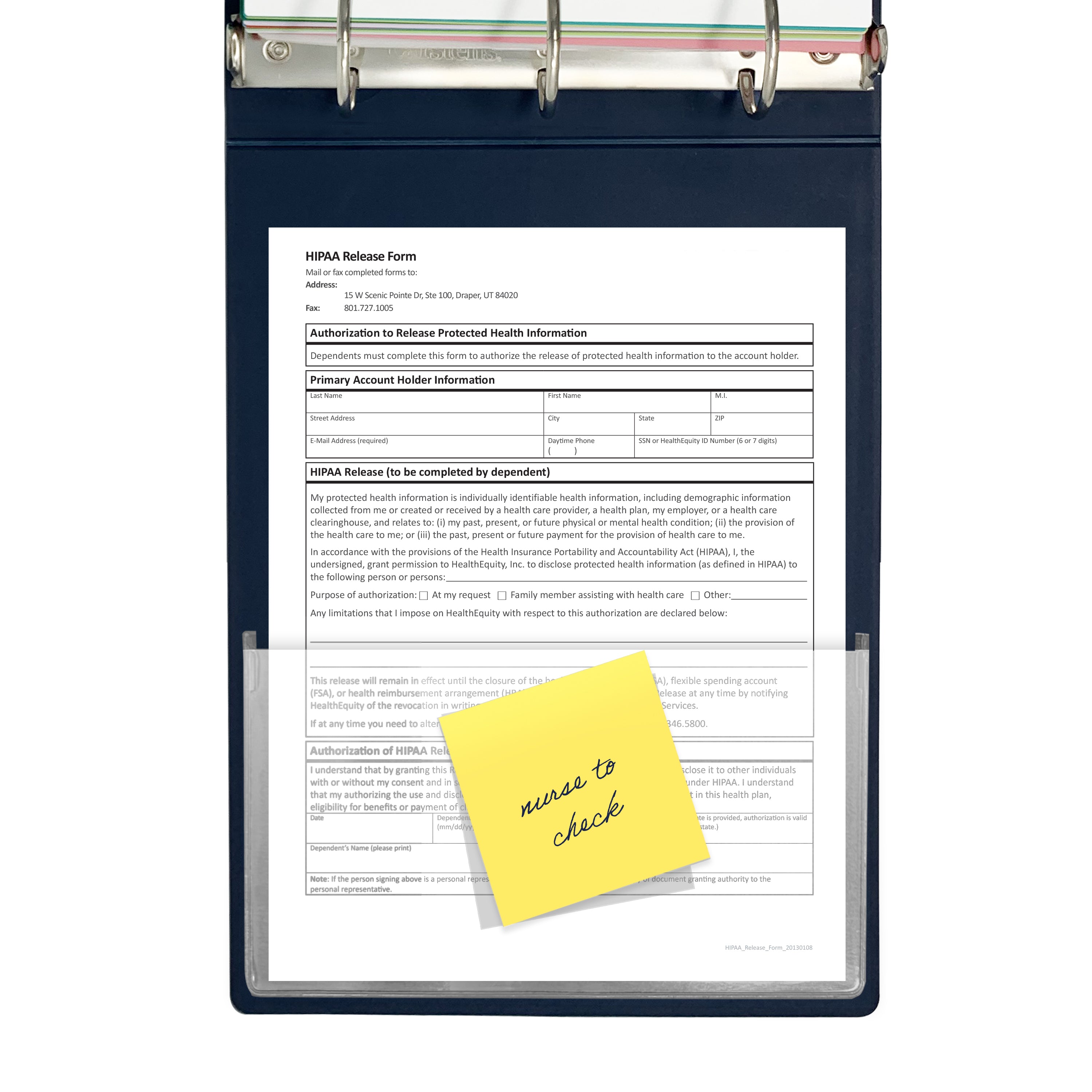 Small Adhesive Binder Pockets