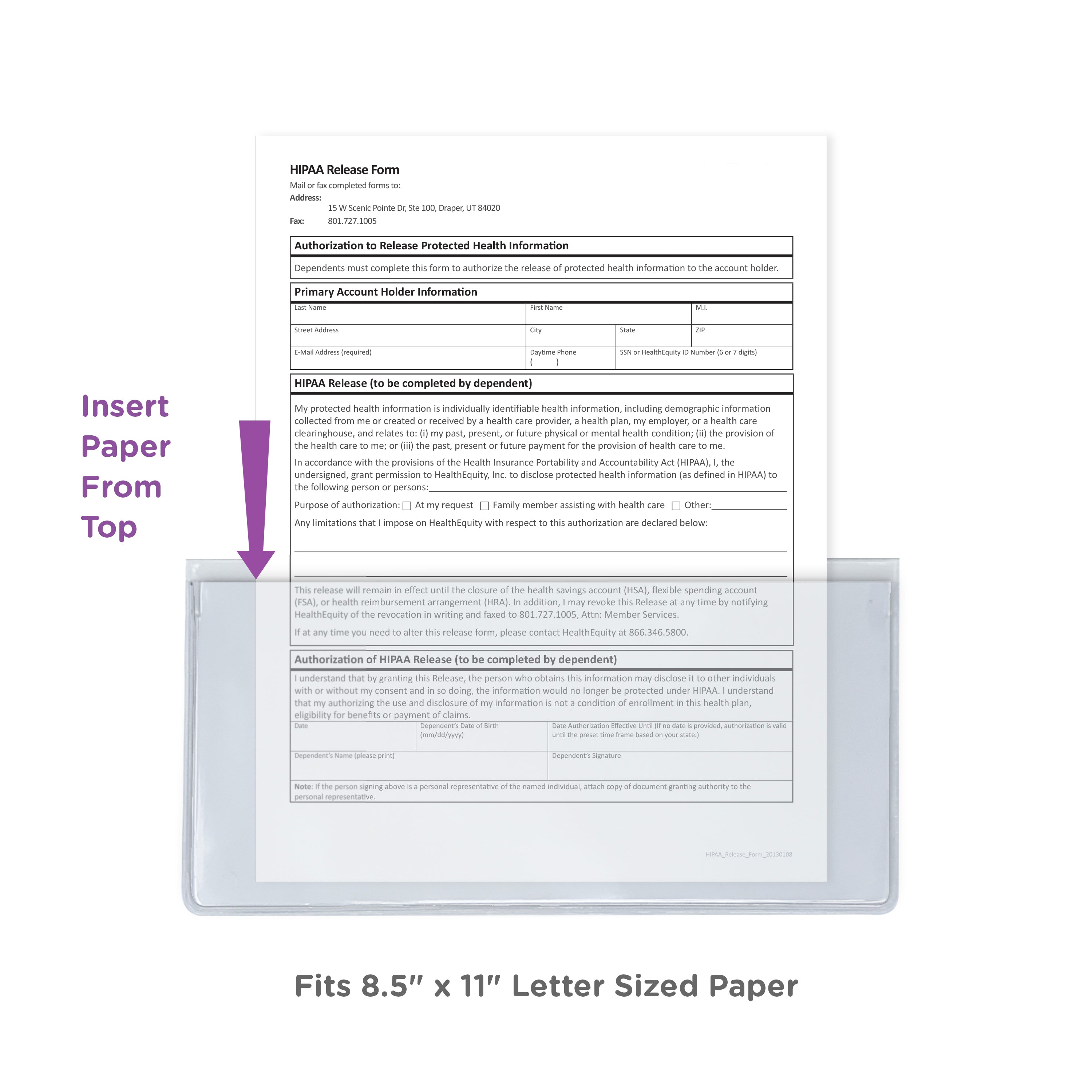 Half Page Self Adhesive Binder Pockets