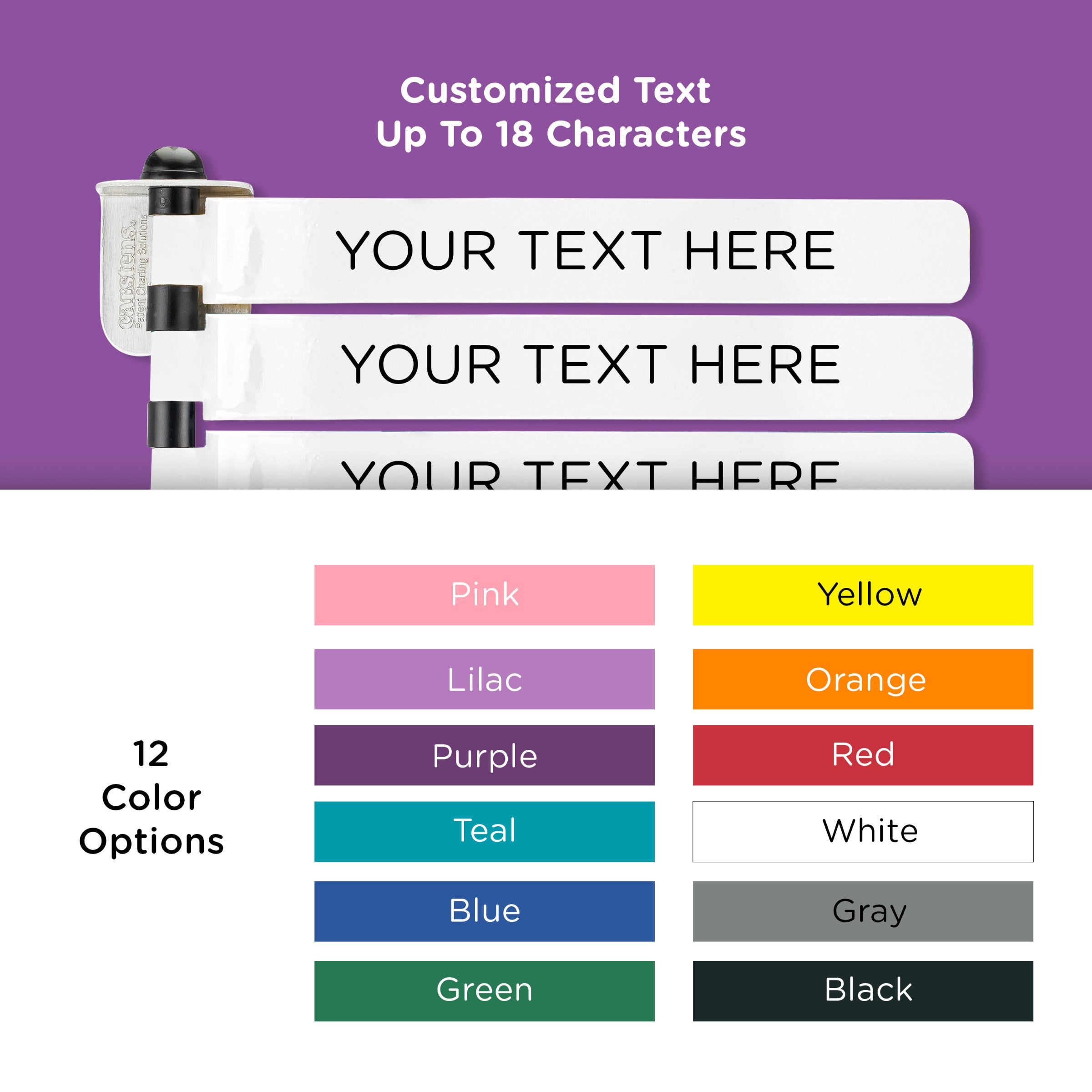 Custom Color with Text Exam Room Status & Signal Flags