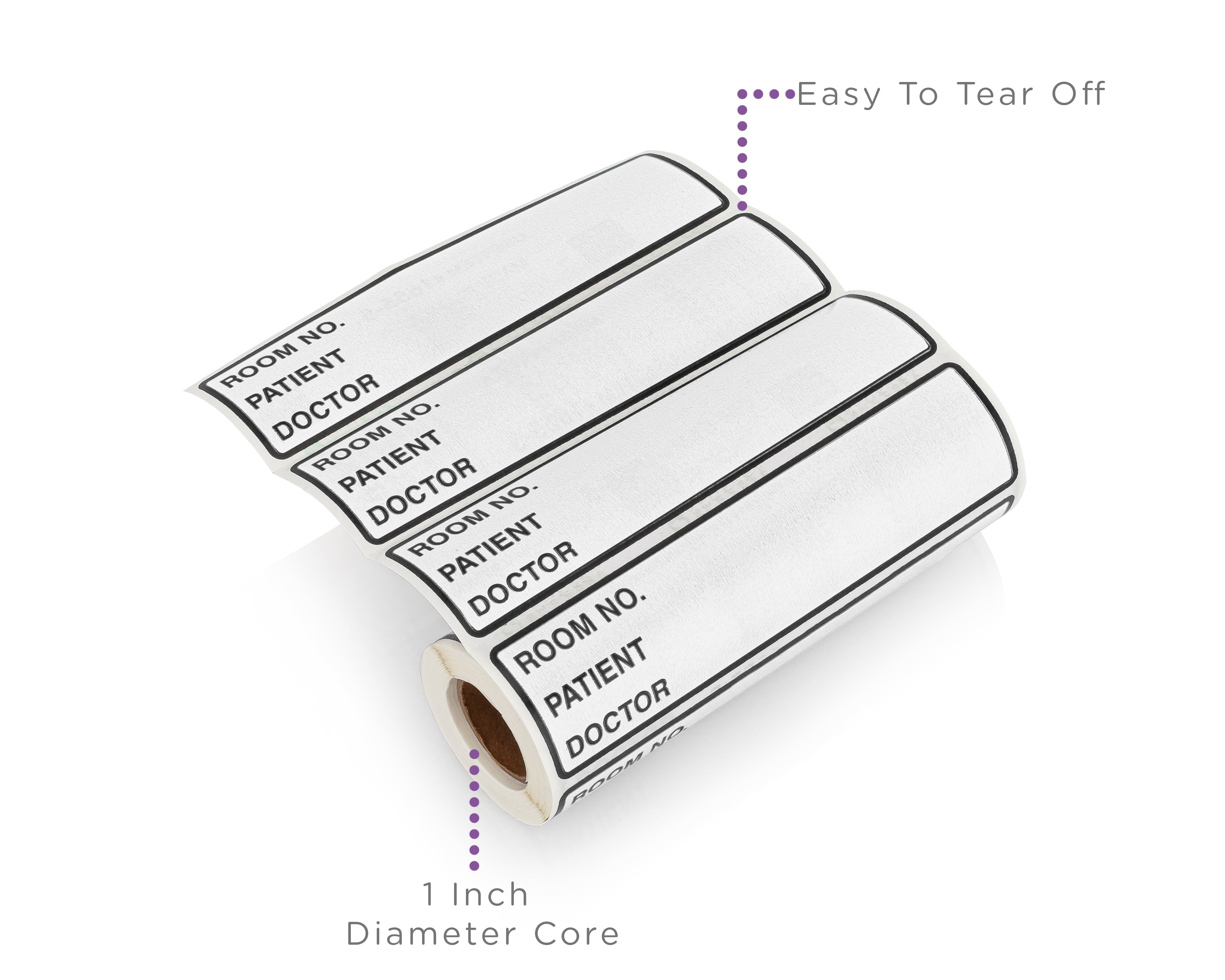 Room No. / Patient / Doctor Preprinted ID Labels for 1.5 – 4” Ring Binder Spines - Roll of 200