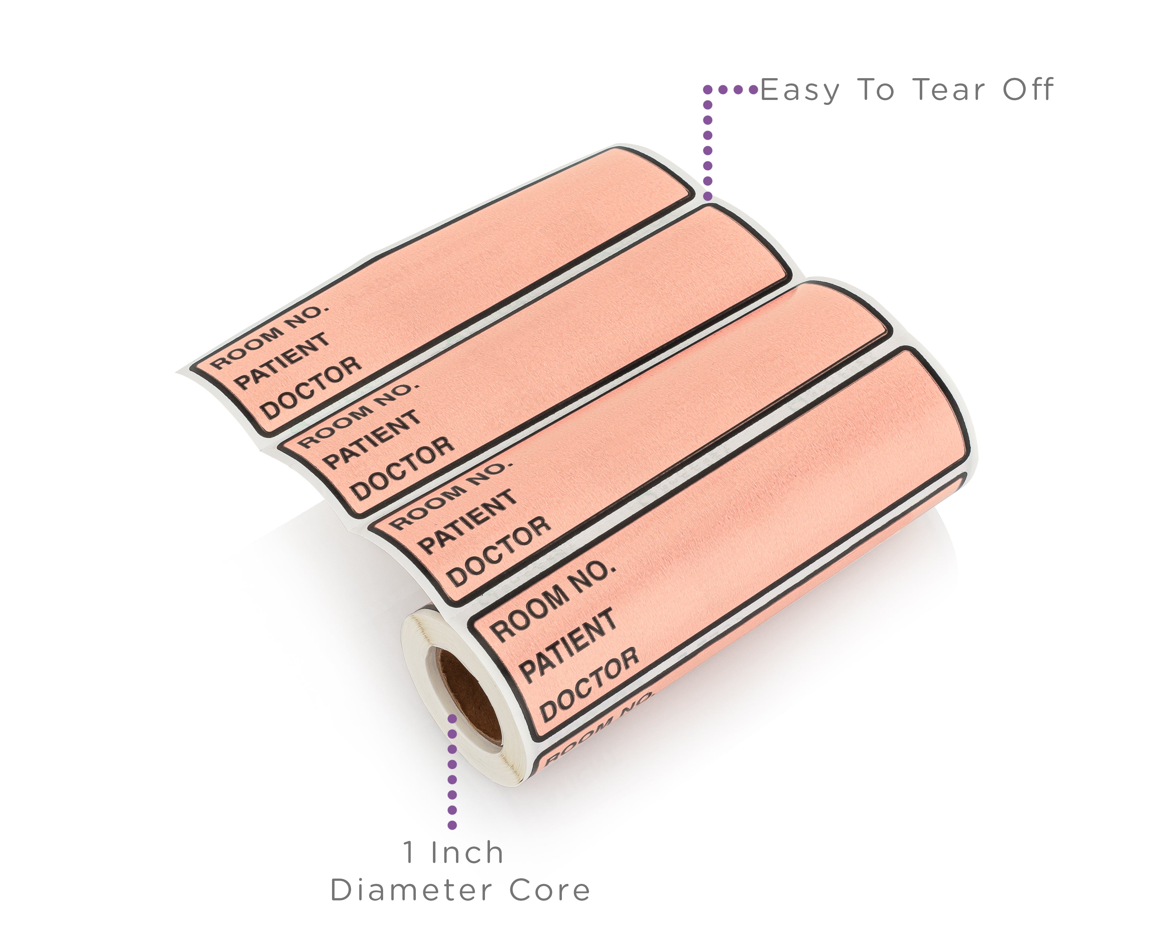 Room No. / Patient / Doctor Preprinted ID Labels for 1.5 – 4” Ring Binder Spines - Roll of 200