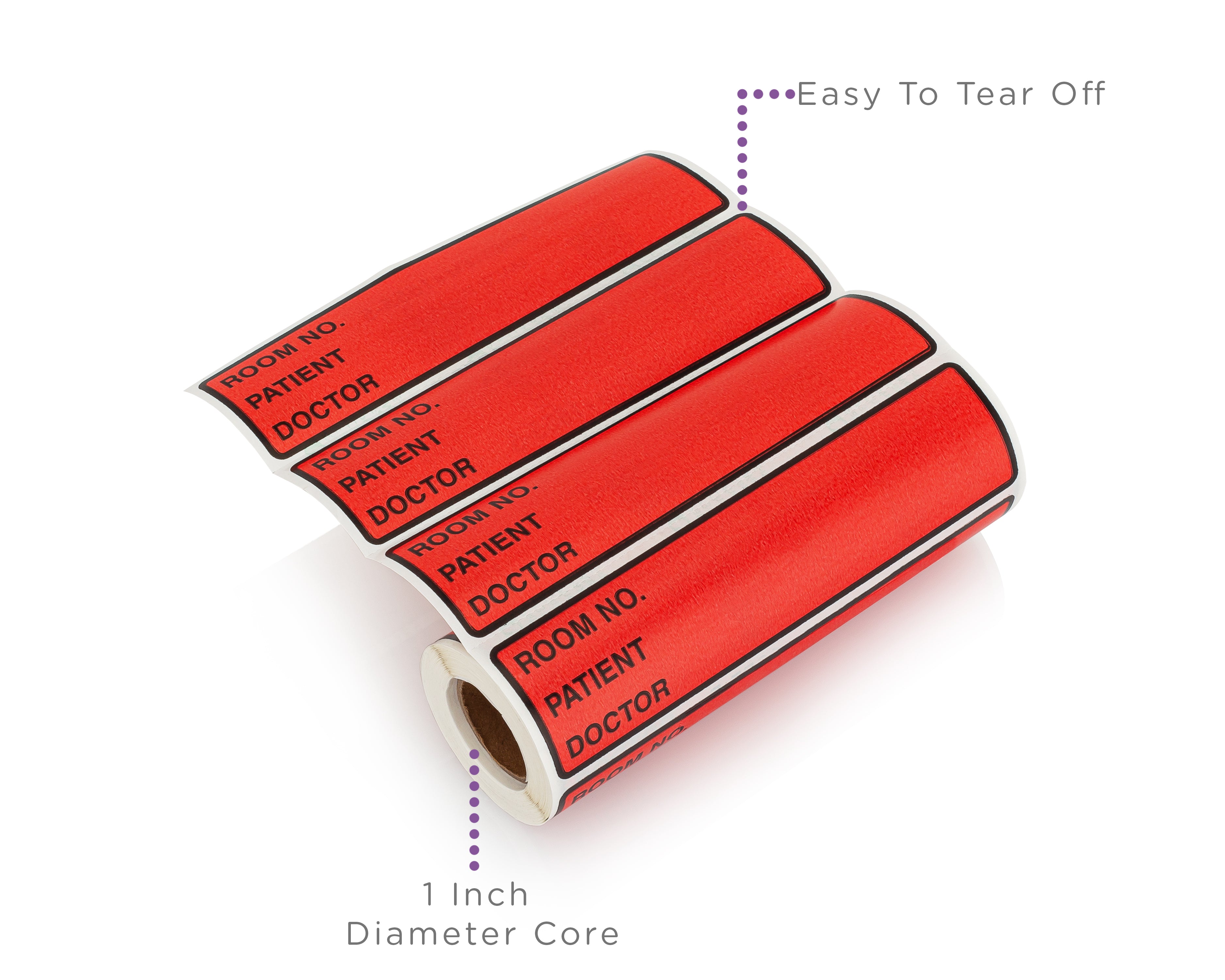 Room No. / Patient / Doctor Preprinted ID Labels for 1.5 – 4” Ring Binder Spines - Roll of 200