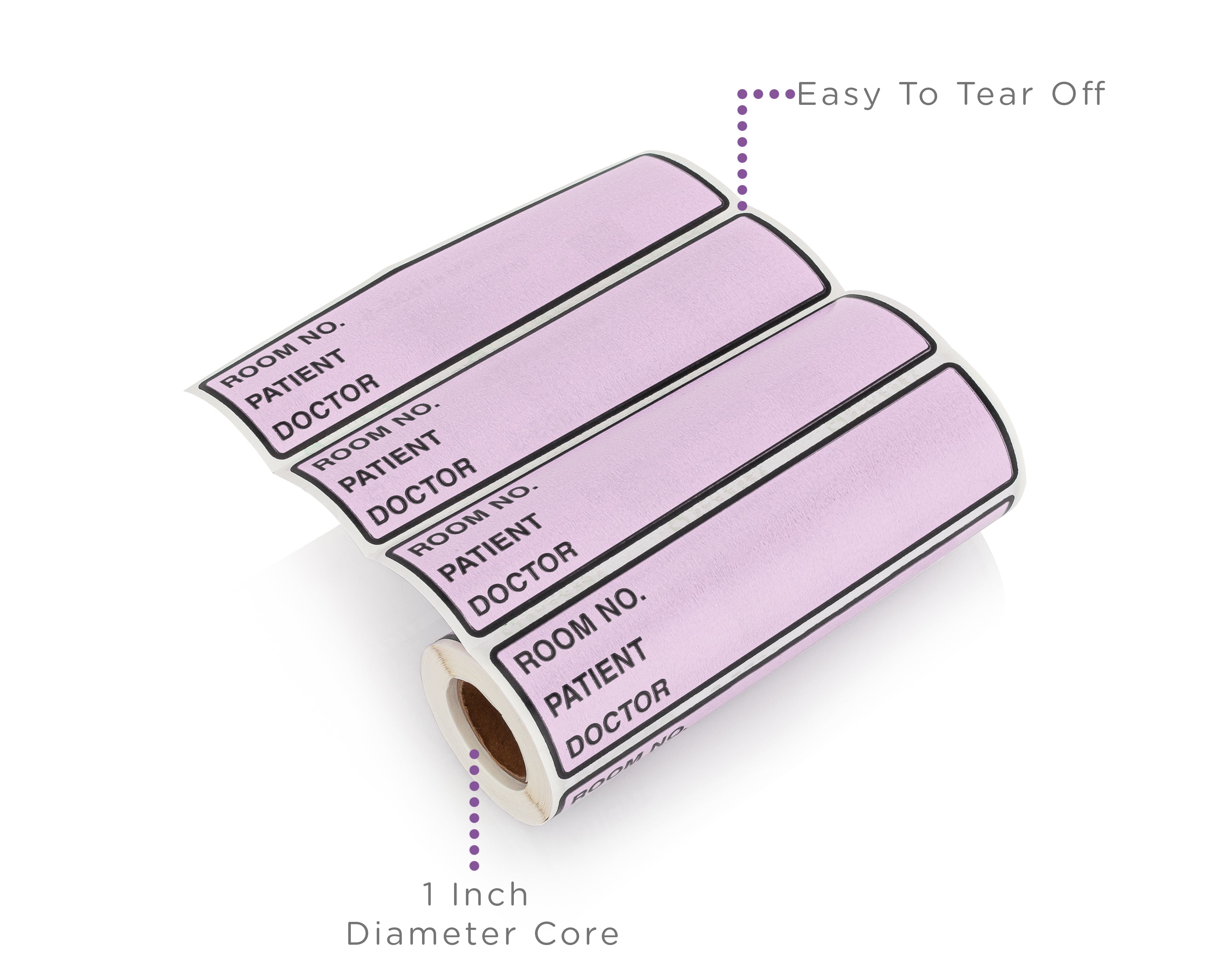 Room No. / Patient / Doctor Preprinted ID Labels for 1.5 – 4” Ring Binder Spines - Roll of 200