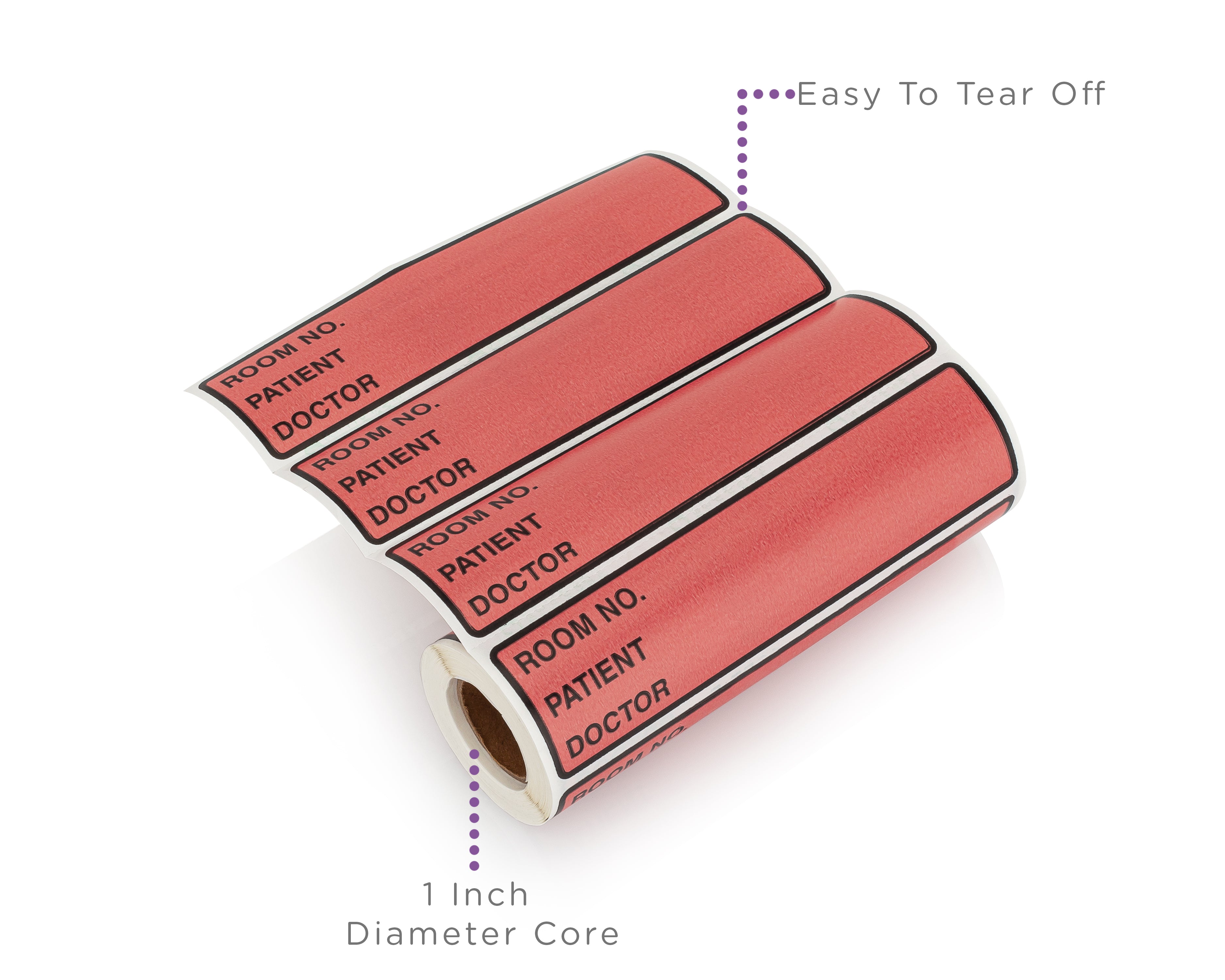 Room No. / Patient / Doctor Preprinted ID Labels for 1.5 – 4” Ring Binder Spines - Roll of 200