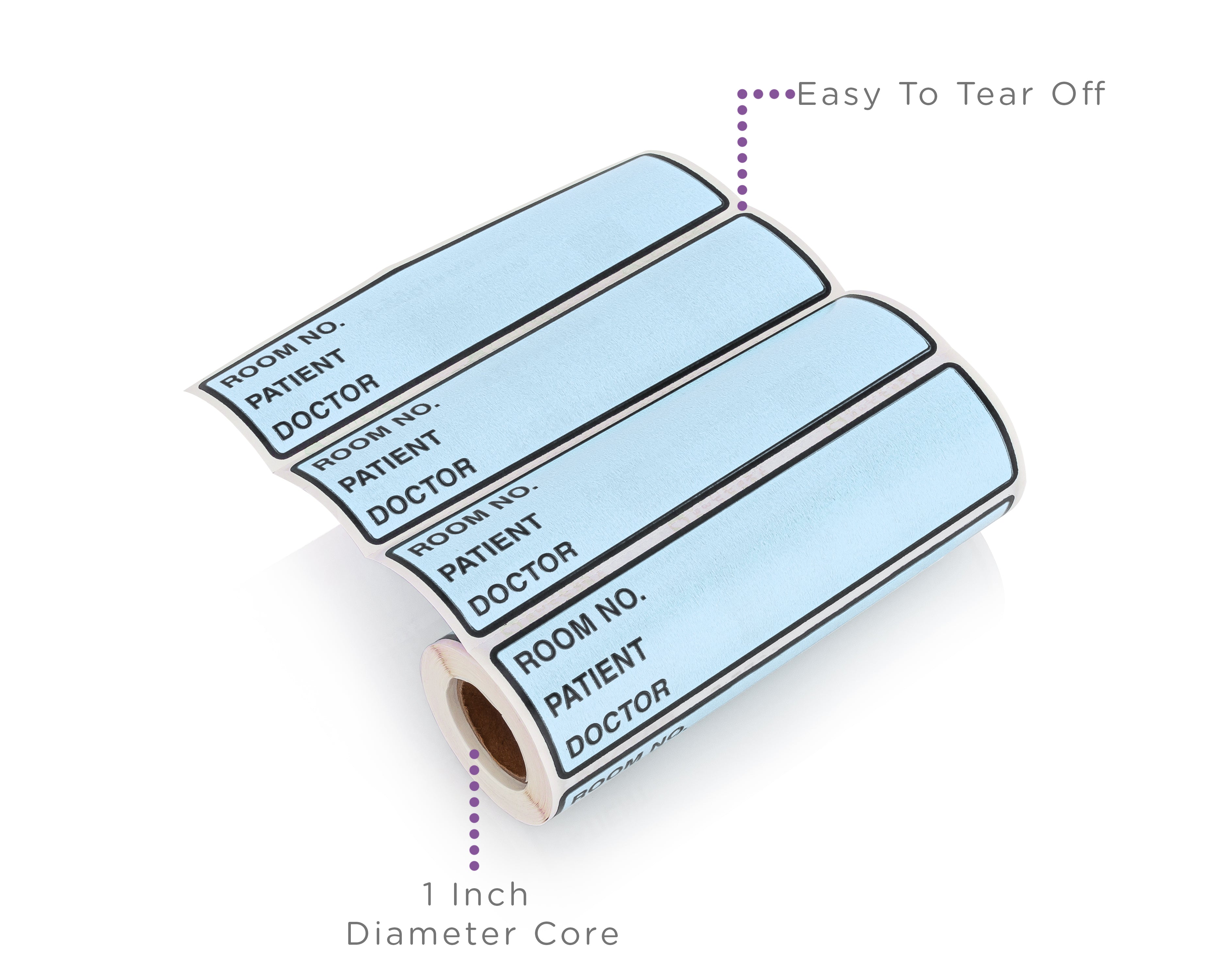Room No. / Patient / Doctor Preprinted ID Labels for 1.5 – 4” Ring Binder Spines - Roll of 200