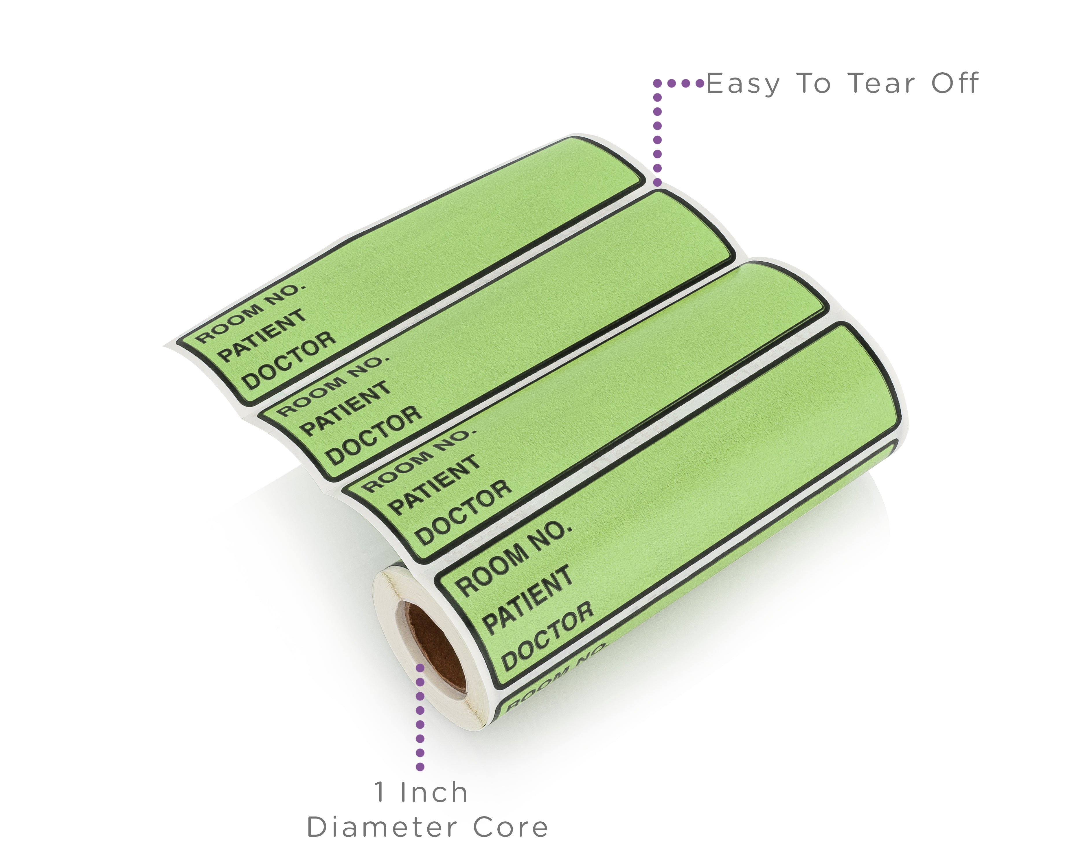 Room No. / Patient / Doctor Preprinted ID Labels for 1.5 – 4” Ring Binder Spines - Roll of 200