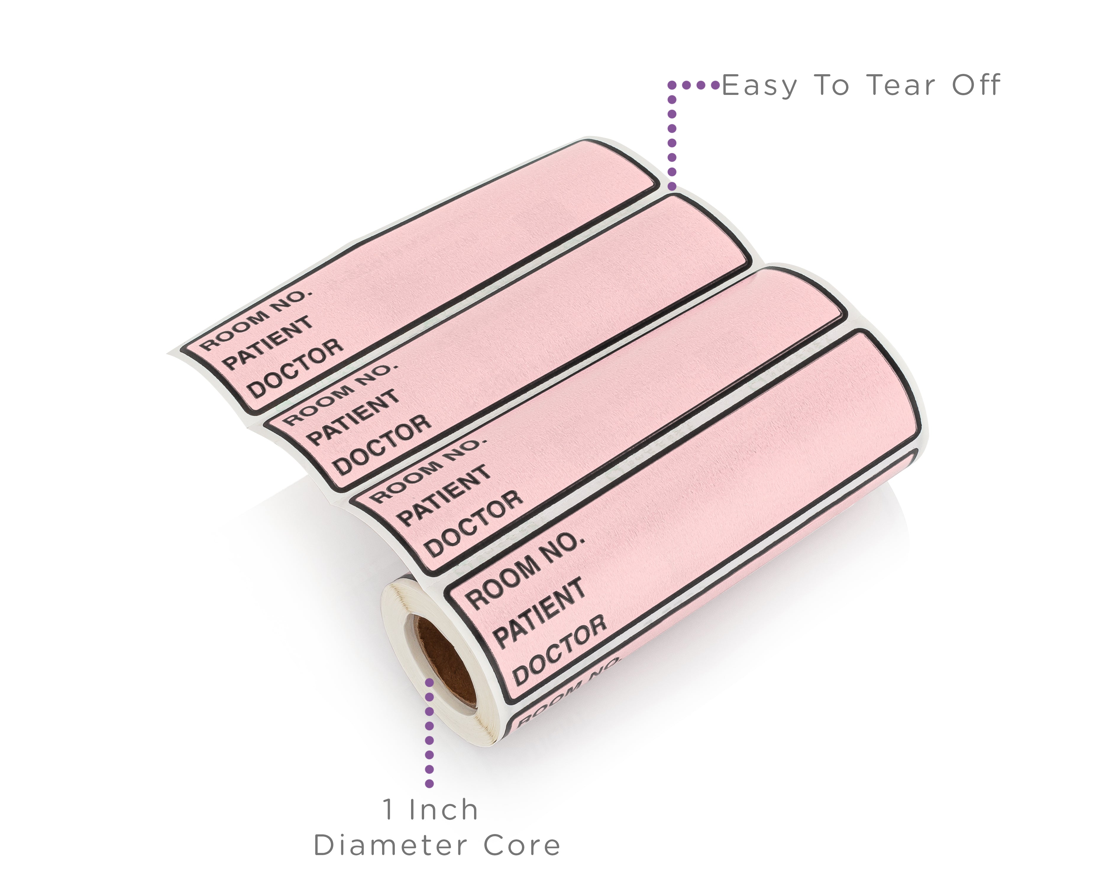 Room No. / Patient / Doctor Preprinted ID Labels for 1.5 – 4” Ring Binder Spines - Roll of 200