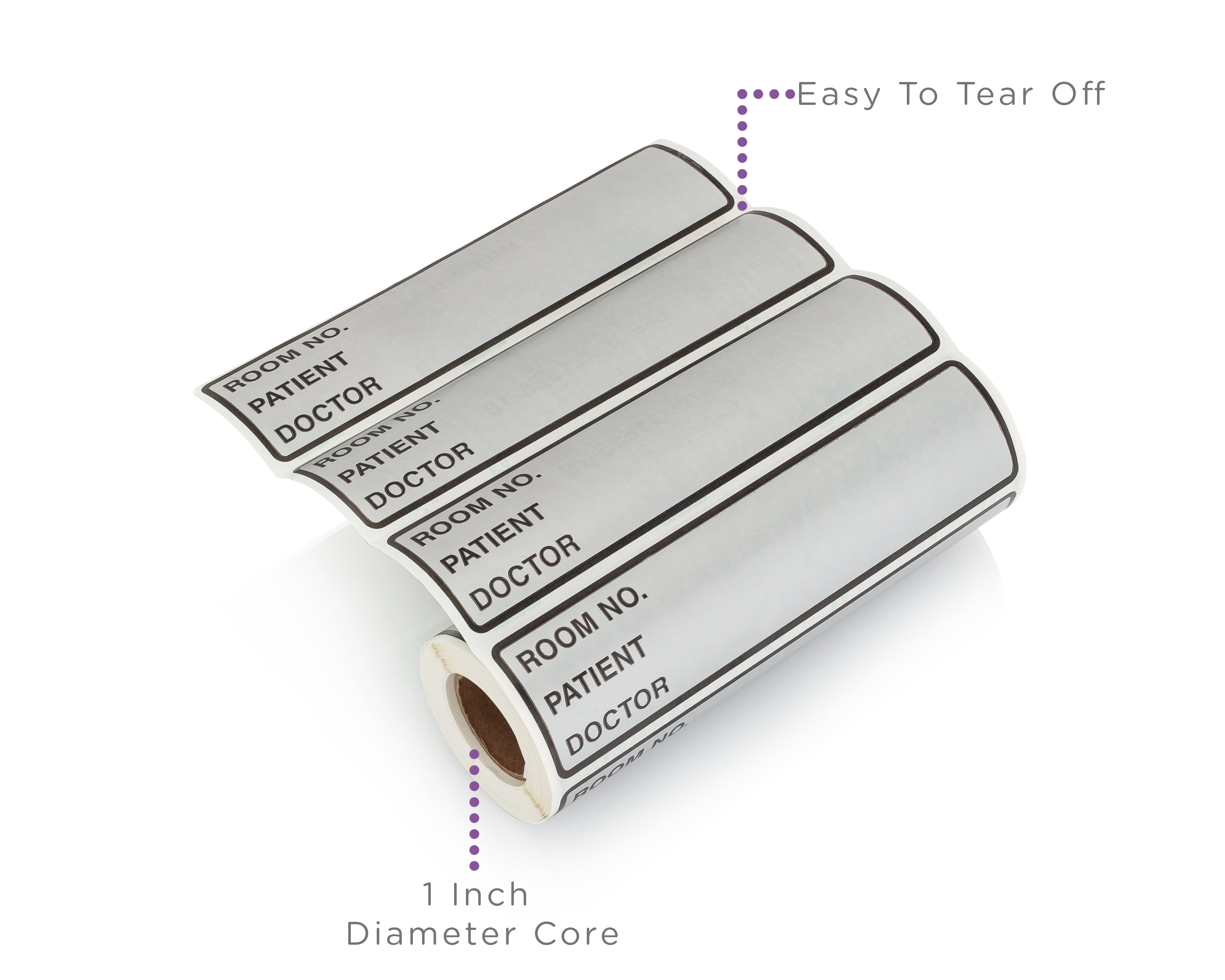 Room No. / Patient / Doctor Preprinted ID Labels for 1.5 – 4” Ring Binder Spines - Roll of 200