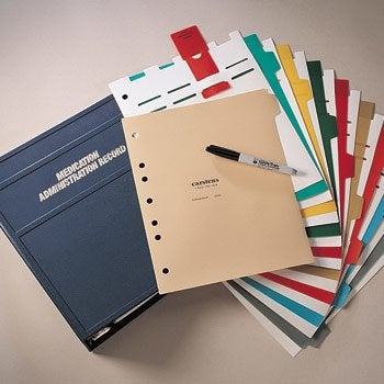 Heavy Duty Plastic Patient Chart Blank Divider Sets for Side Opening Binders