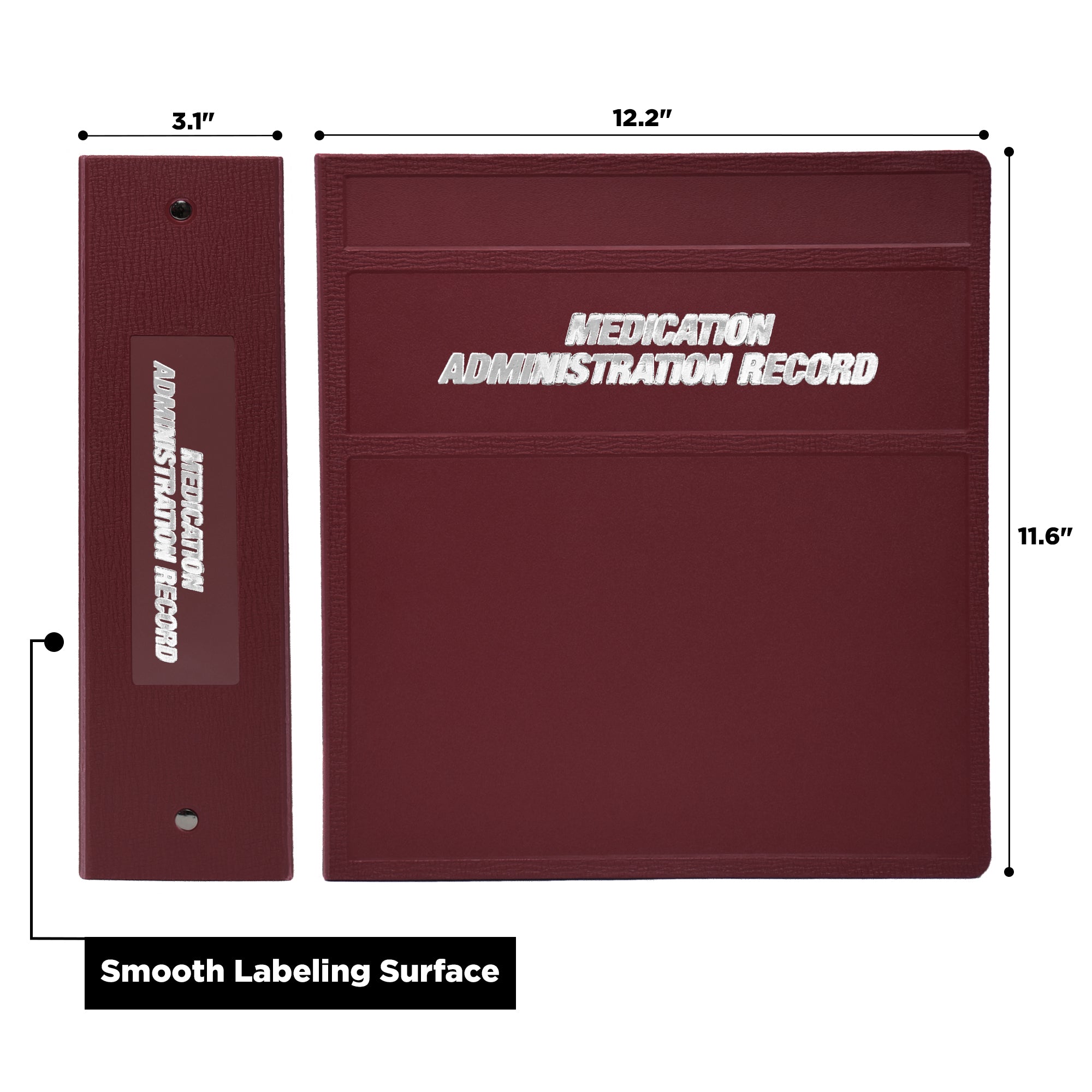 Heavy Duty Medical Administration Record (MAR) 3-Ring Binder – Side Opening