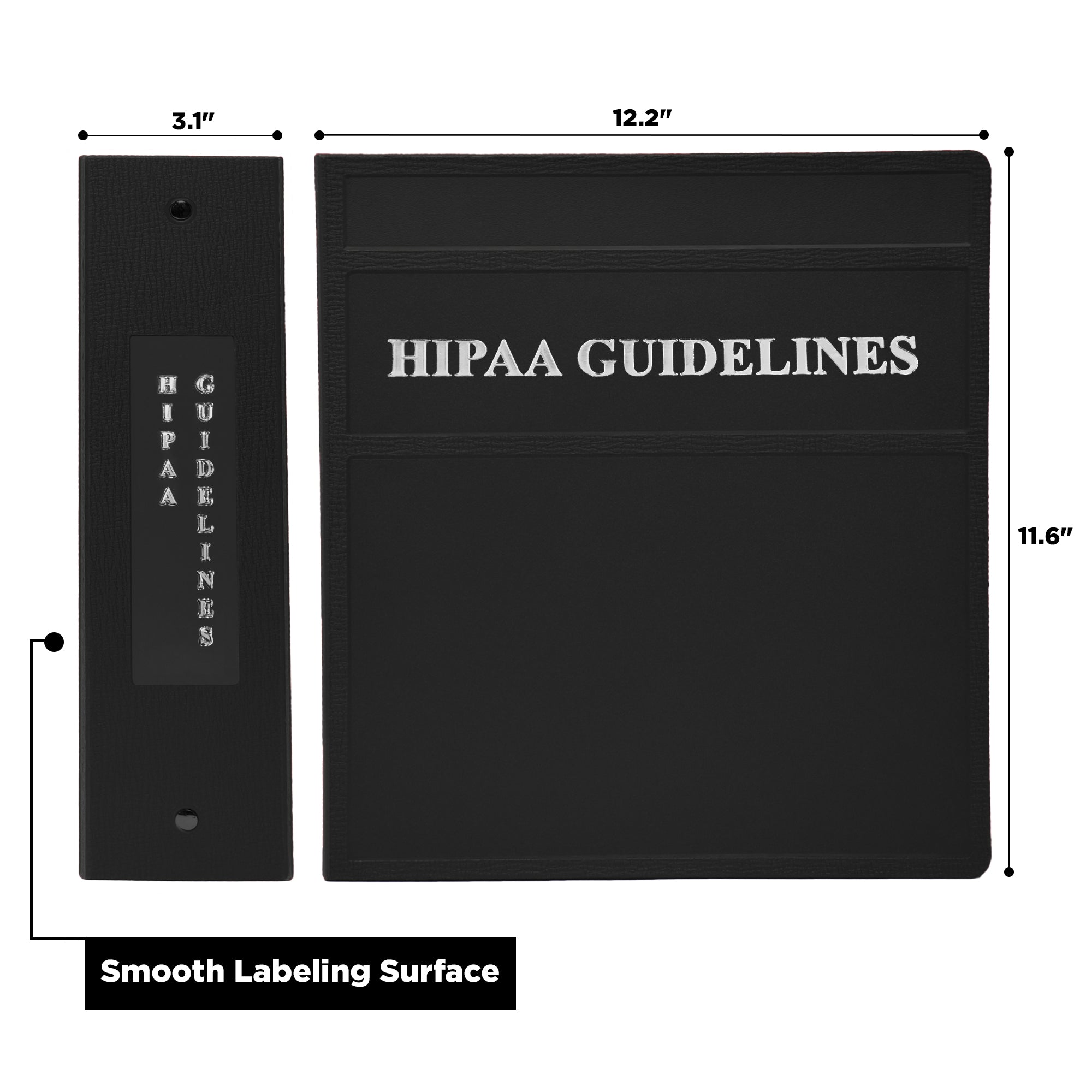 3-Inch Heavy Duty 3-Ring Binder for HIPAA Guidelines – Side Opening