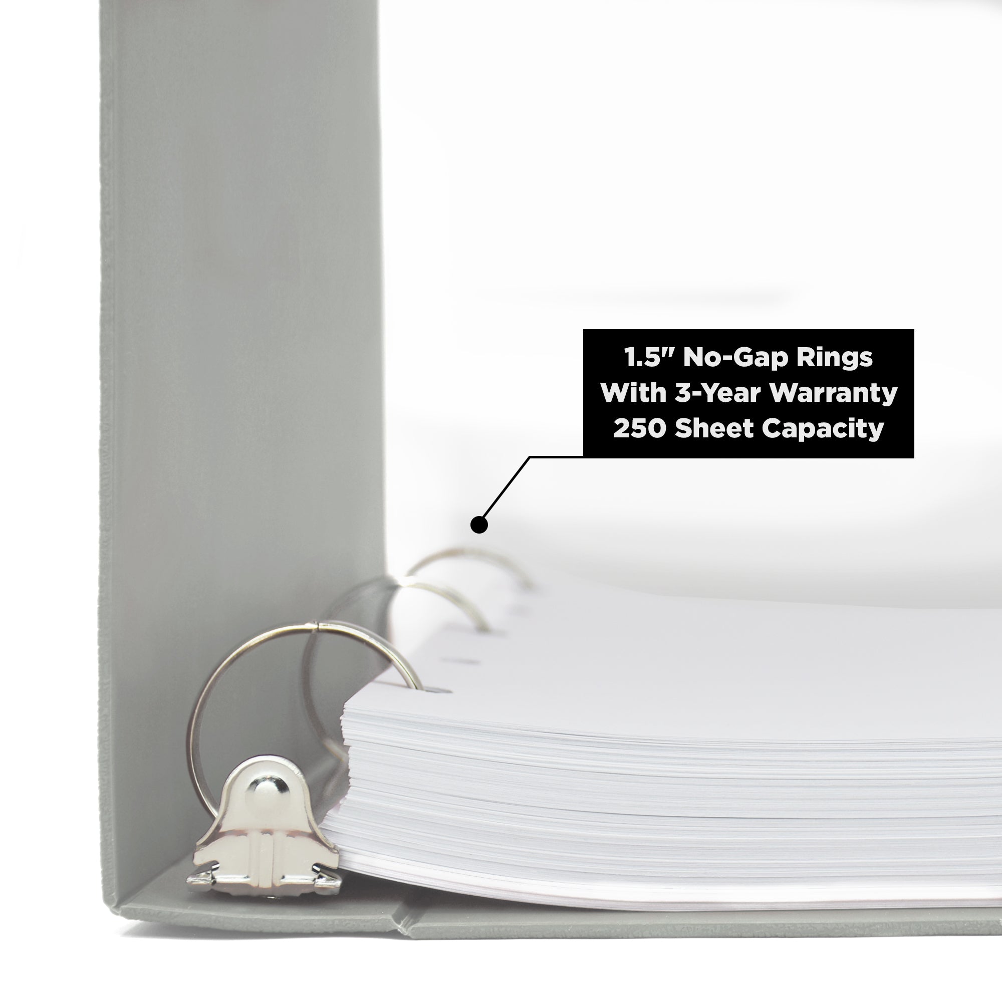1.5 Inch Heavy Duty 3-Ring Binder for Medical Charting – Side Opening