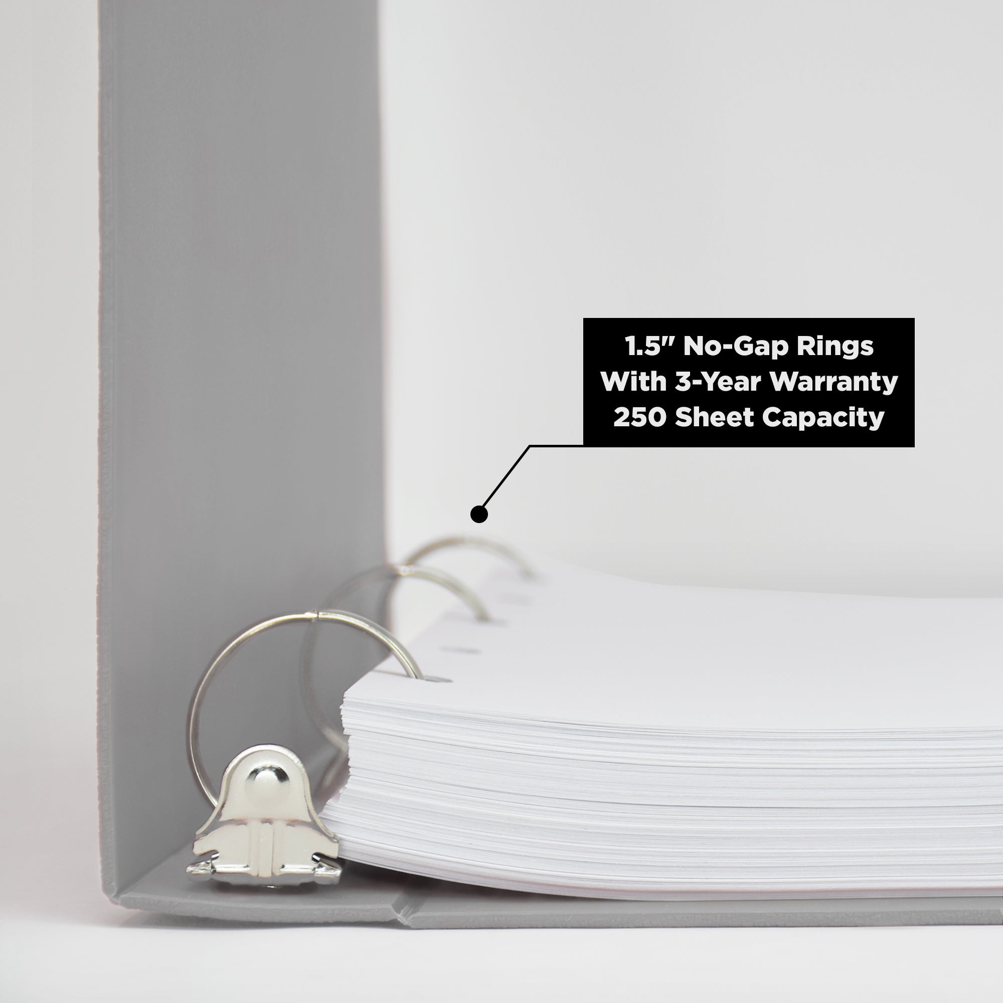 1.5-Inch Heavy Duty 3-Ring Binder for Medical Charting - Top Opening