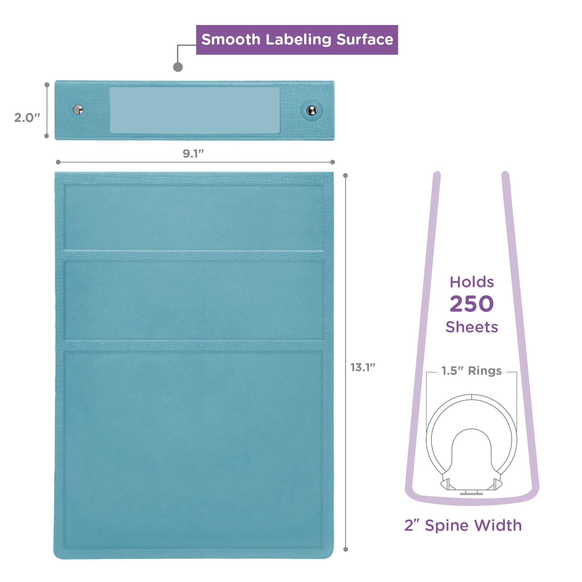 1.5 Inch Heavy Duty 5-Ring Binder for Medical Charting – Top Opening