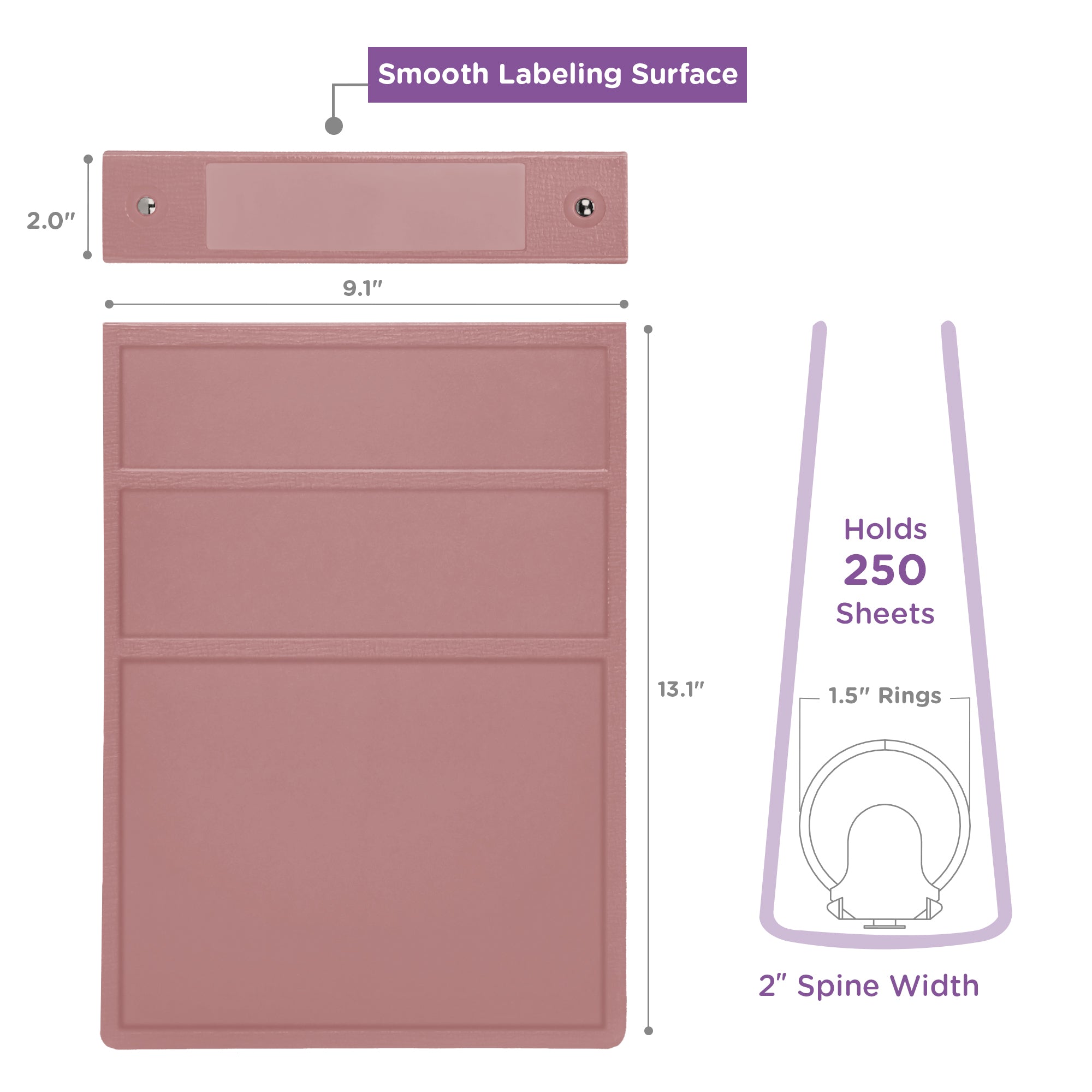 1.5-Inch Heavy Duty 3-Ring Binder for Medical Charting - Top Opening