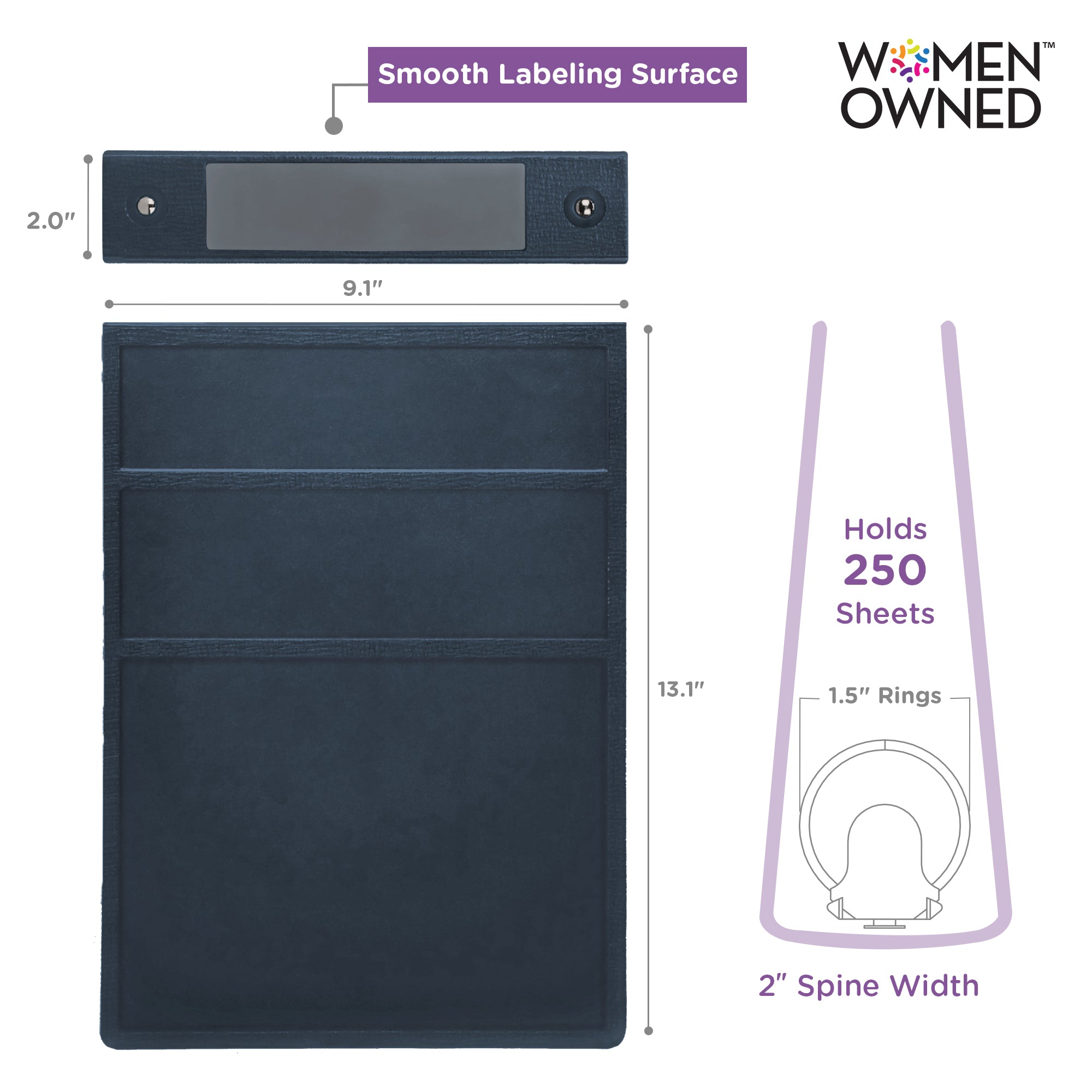 1.5-Inch Heavy Duty 3-Ring Binder for Medical Charting - Top Opening
