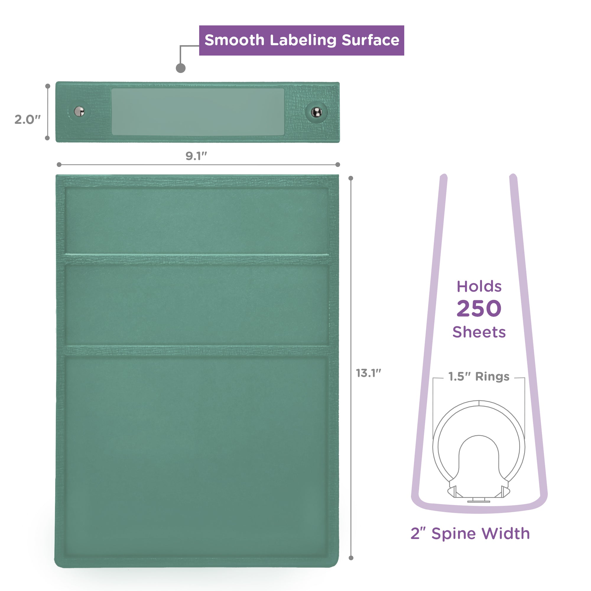 1.5 Inch Heavy Duty 5-Ring Binder for Medical Charting – Top Opening
