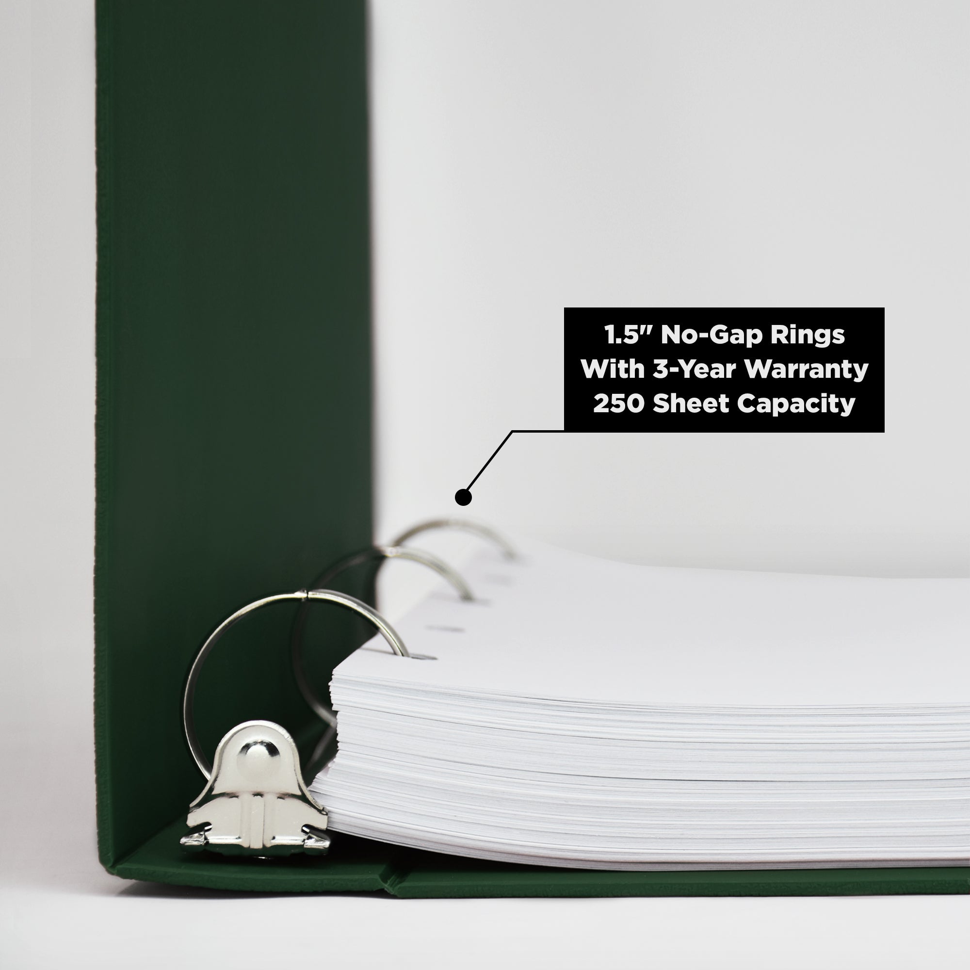 1.5-Inch Heavy Duty 3-Ring Binder for Medical Charting - Top Opening