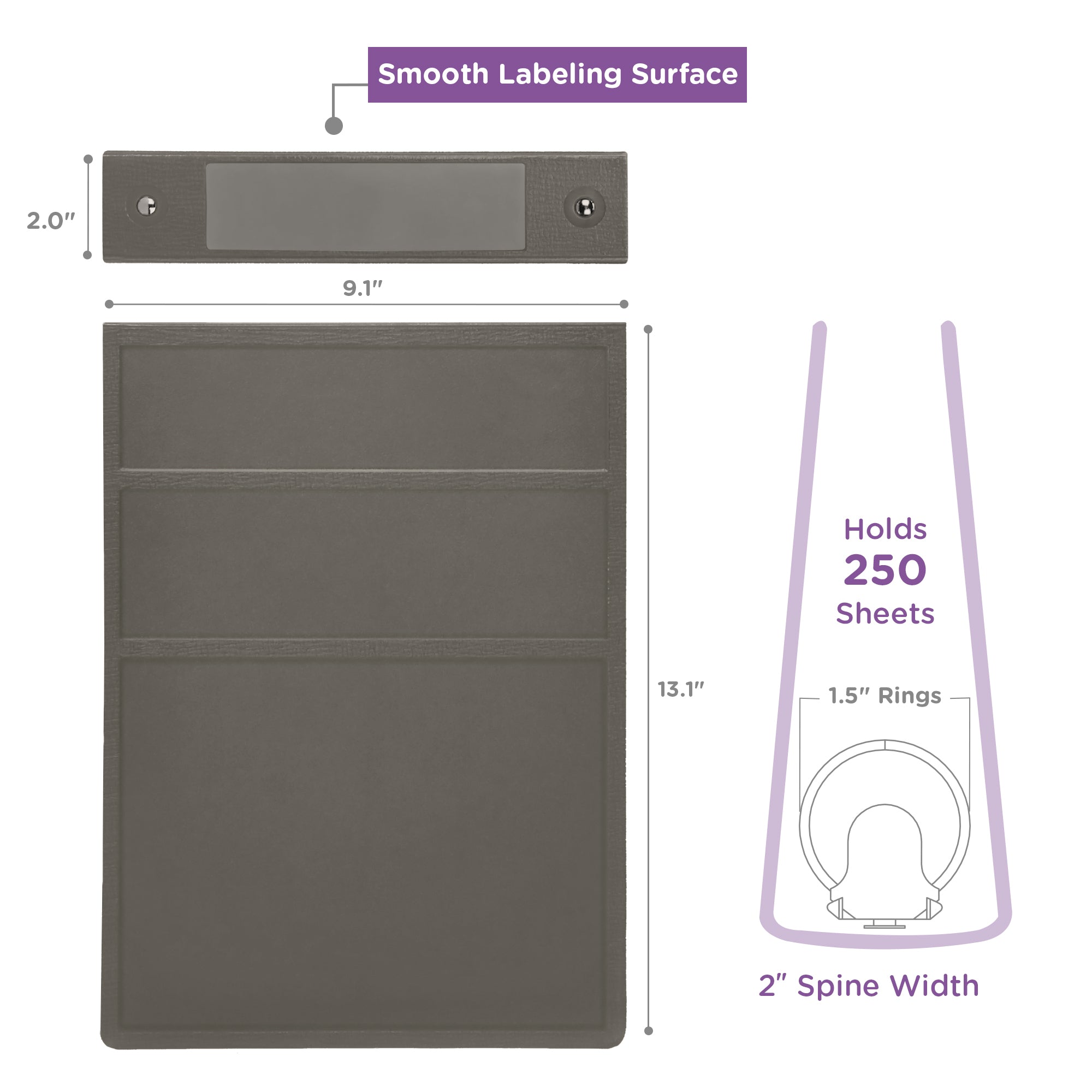 1.5-Inch Heavy Duty 2-Ring Binder for Medical Charting – Top Opening