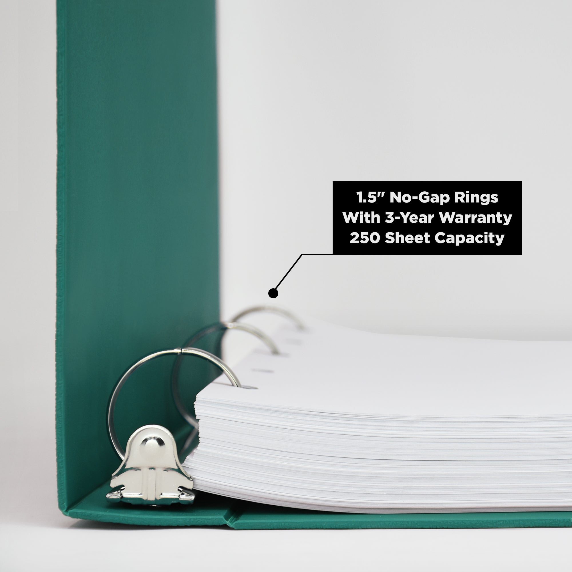 1.5-Inch Heavy Duty 3-Ring Binder for Medical Charting - Top Opening