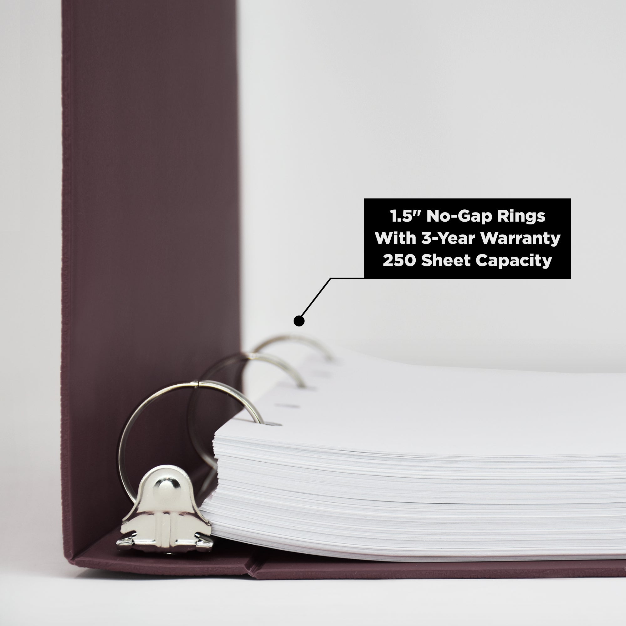 1.5-Inch Heavy Duty 3-Ring Binder for Medical Charting - Top Opening