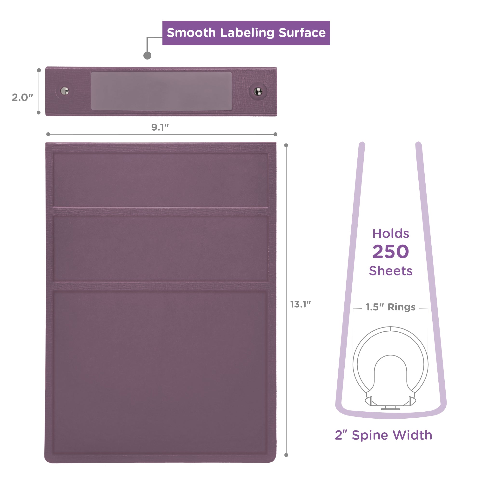 1.5 Inch Heavy Duty 5-Ring Binder for Medical Charting – Top Opening