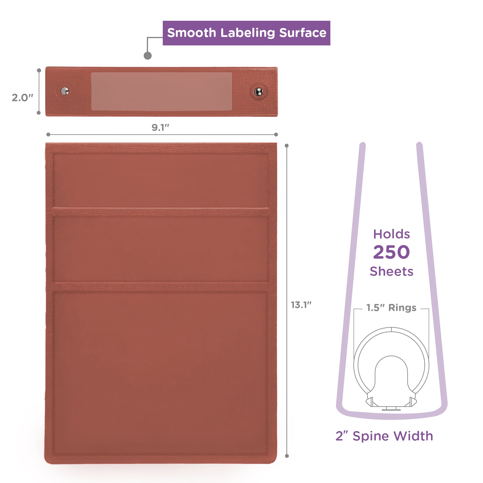 1.5-Inch Heavy Duty 2-Ring Binder for Medical Charting – Top Opening